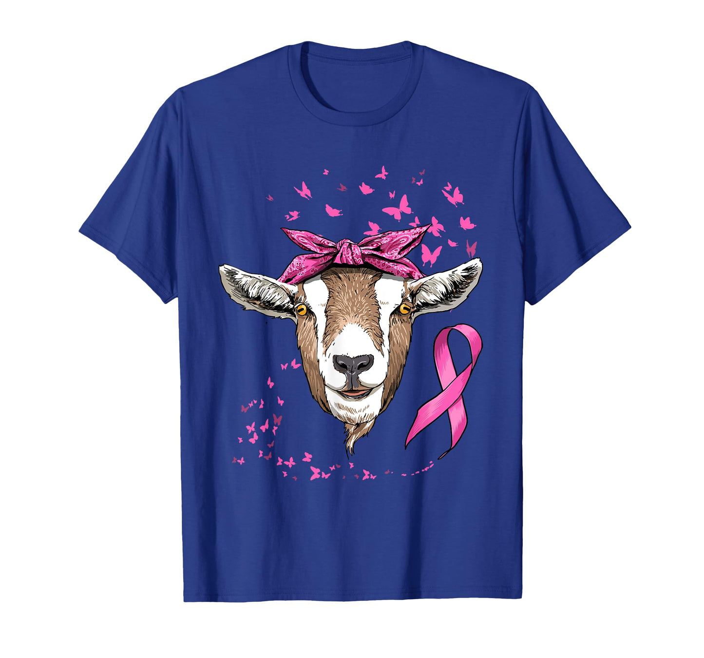 Breast Cancer Awareness Goat Pink Ribbon Cancer Survivor T-Shirt