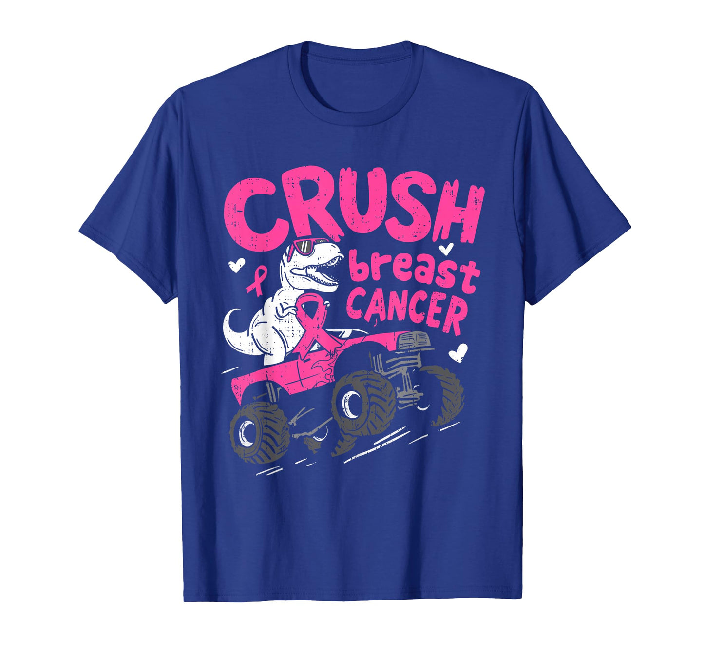 Crush Breast Cancer Awareness Dinosaur T Rex Truck Boy Kid T-Shirt