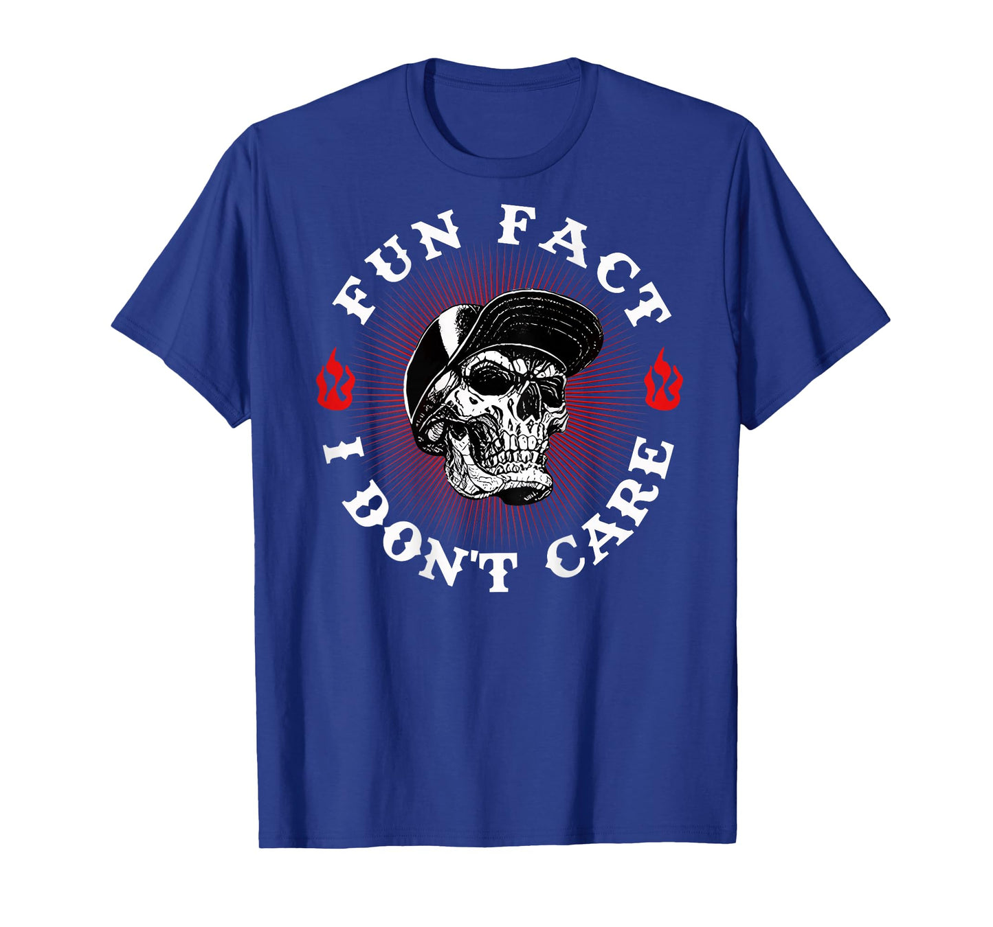 Fun Fact I Don't Care Funny Skeleton Sarcastic (ON Back) T-Shirt