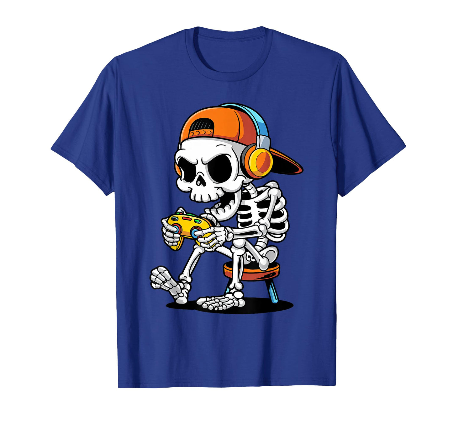 Skeleton Gamer Playing Video Games Halloween Trick or Treat T-Shirt