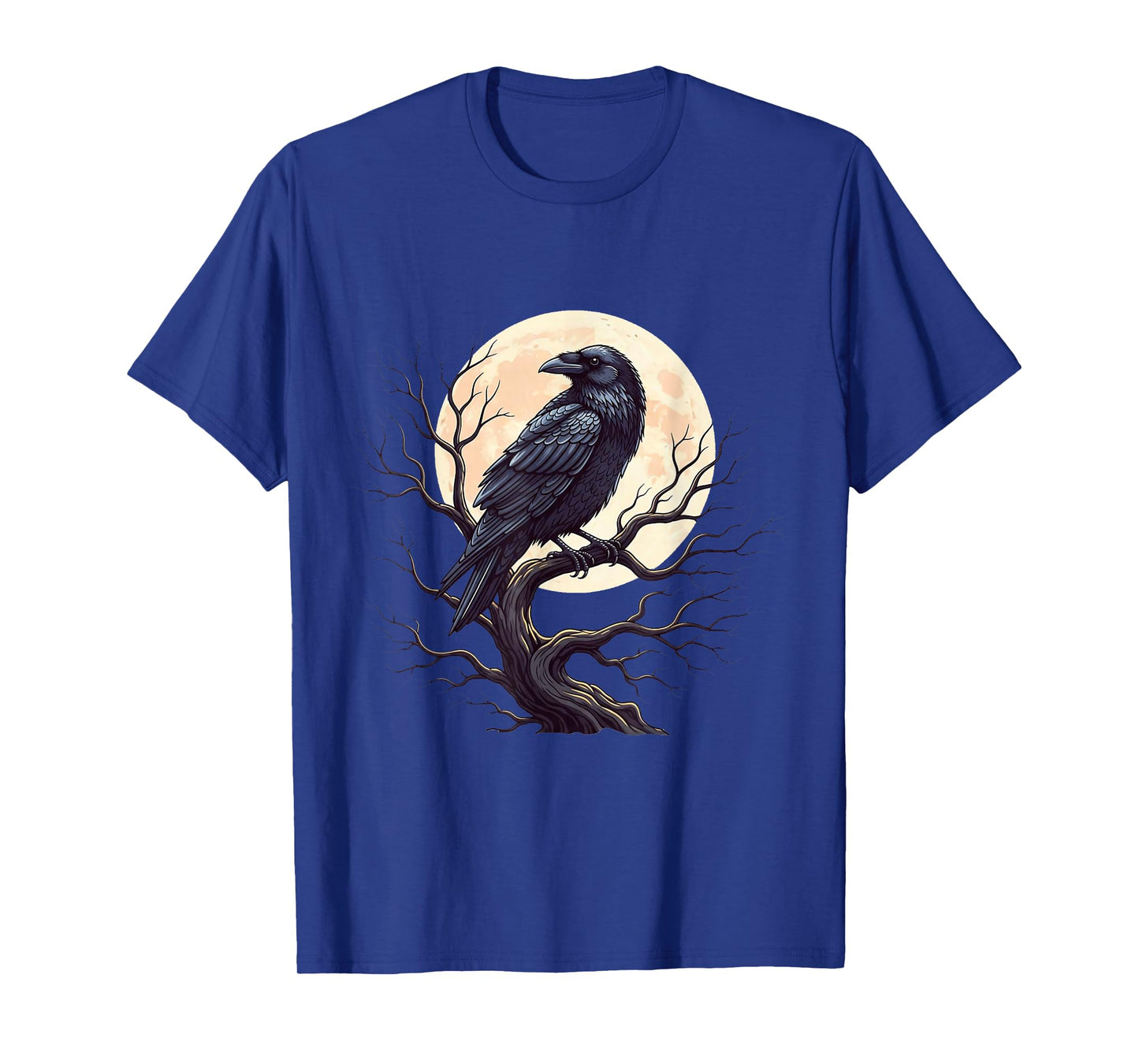 Raven Gothic Crow Moon Vintage Dark Bird Night Artwork T-Shirt