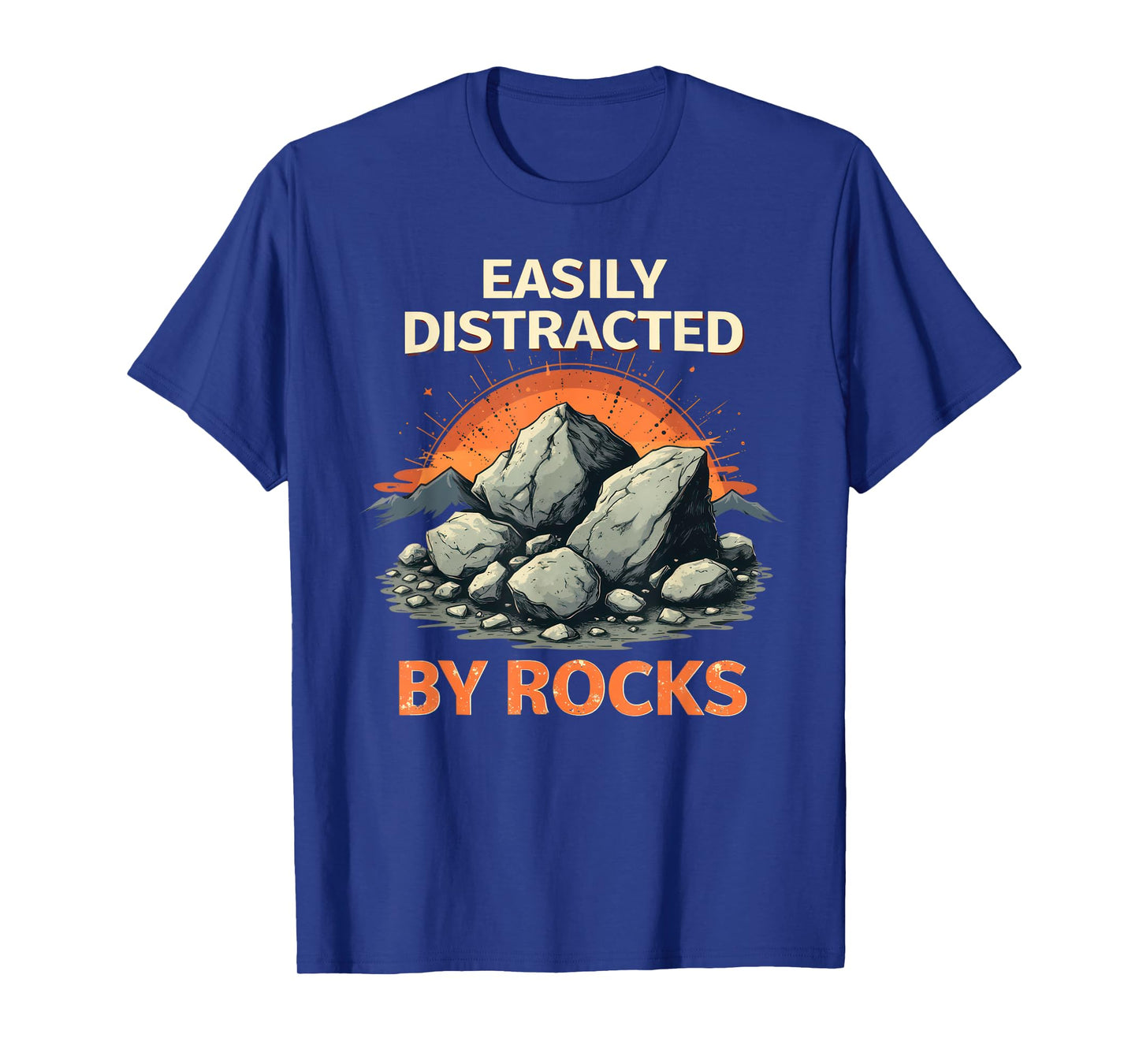 Vintage Easily Distracted By Rocks Geology Geologist T-Shirt