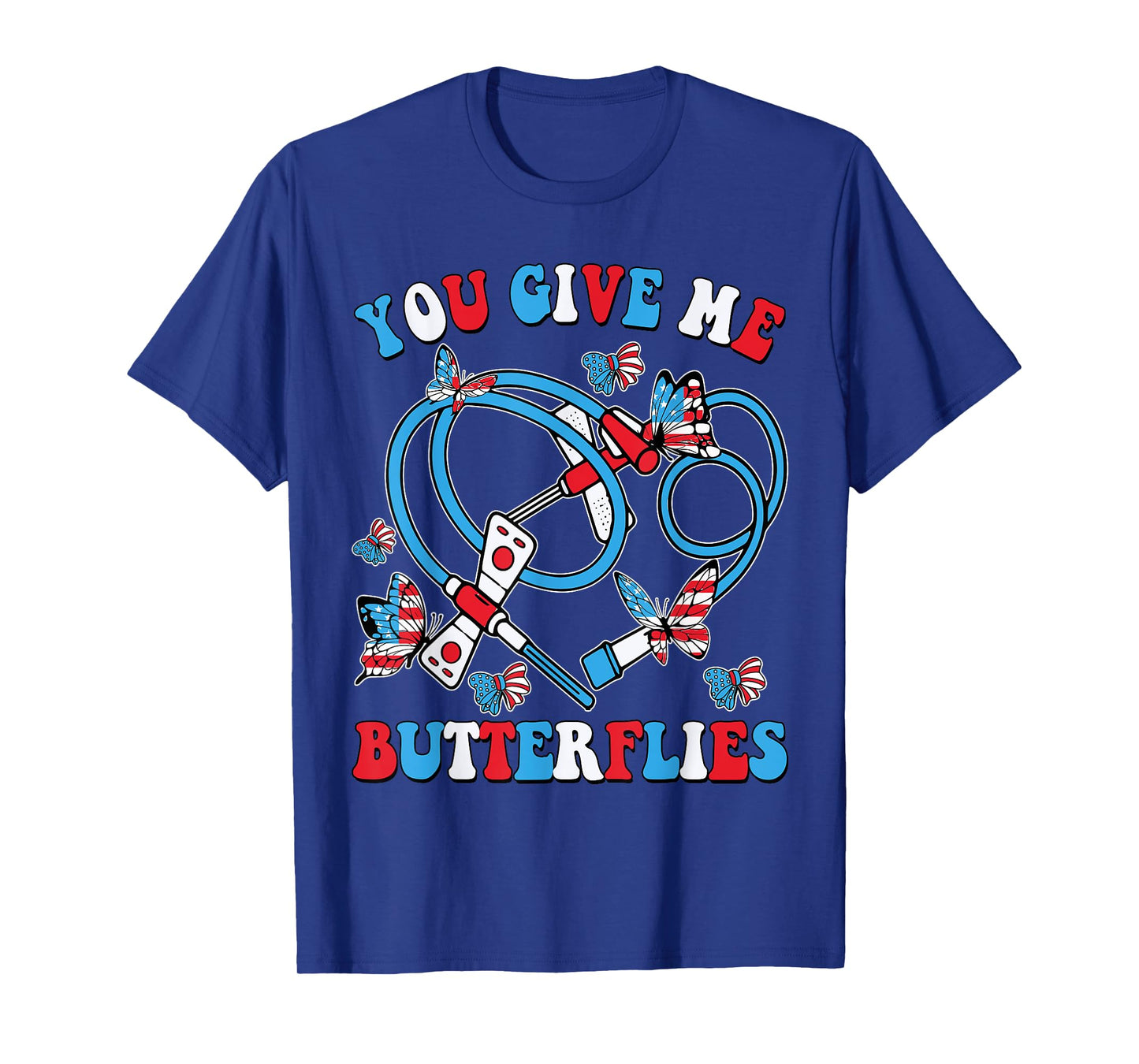 Give Me Butterflies Phlebotomist 4th Of July Phlebotomy Tech T-Shirt