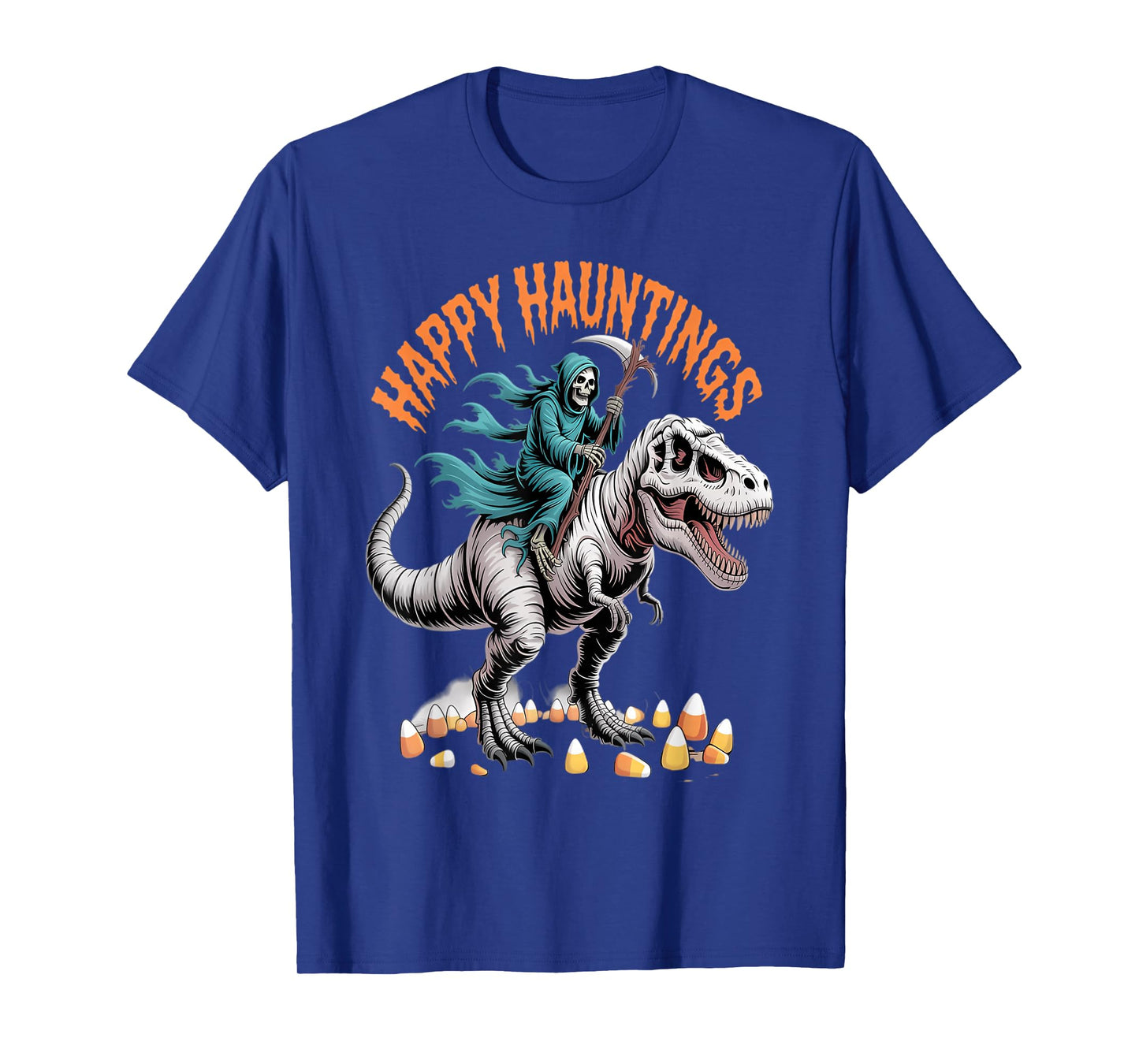 Skeleton Rider T-Rex Wrapped for Halloween T-Shirt