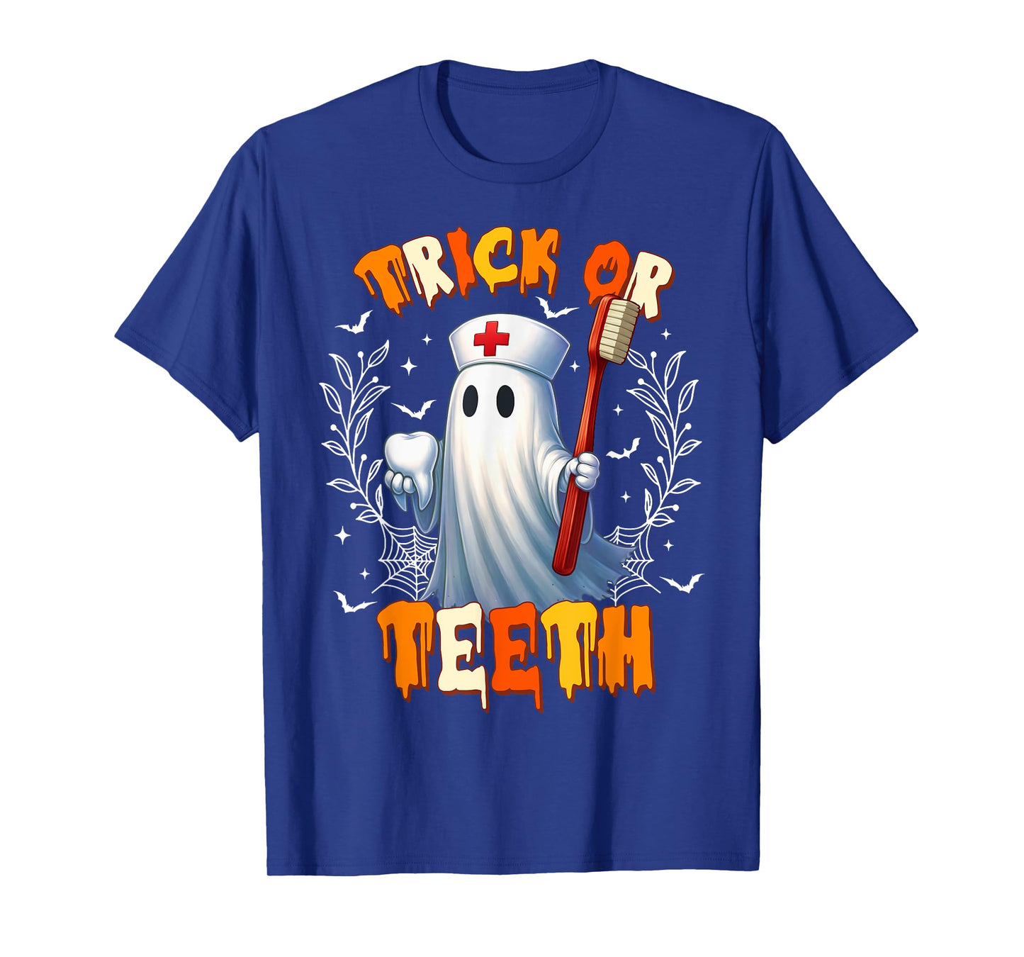Trick Or Teeth Dental Halloween Ghost Costume Men Women Kids T-Shirt