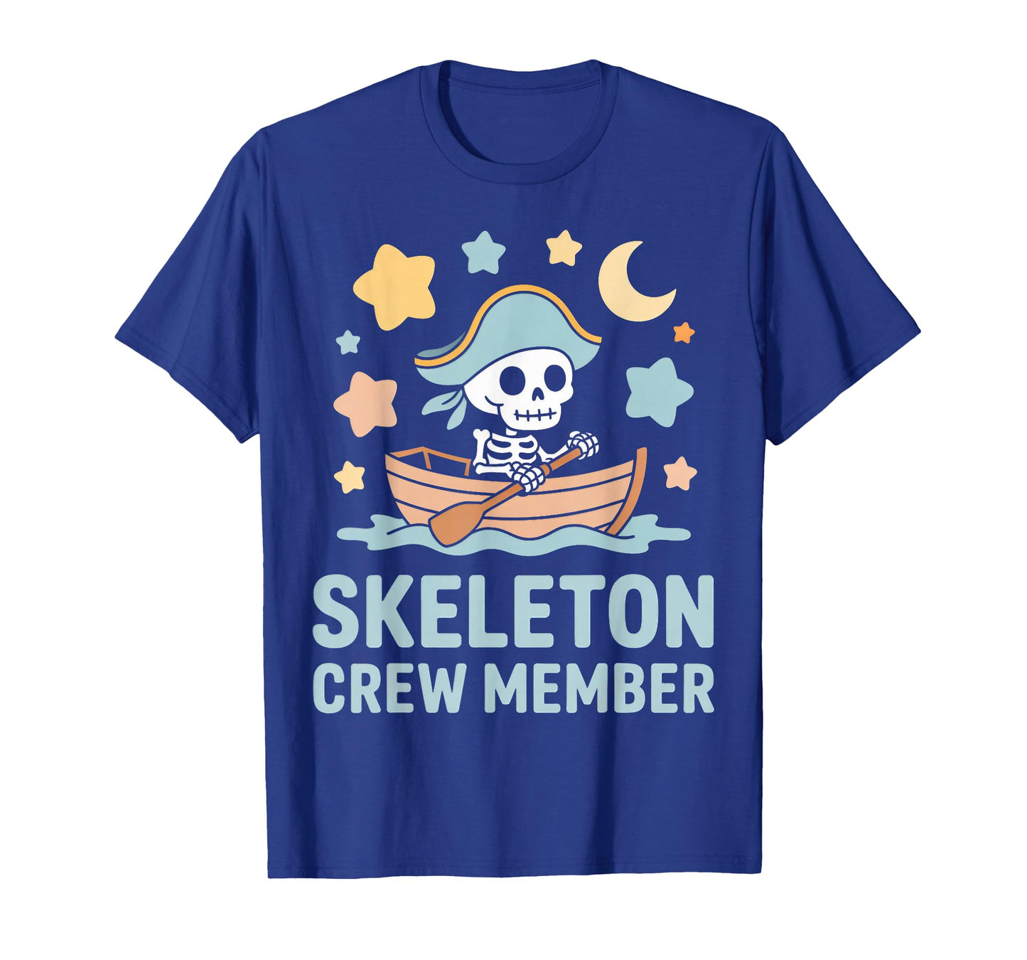 Skeleton Crew Member Tiny Pirate Captain Rowing Boat T-Shirt