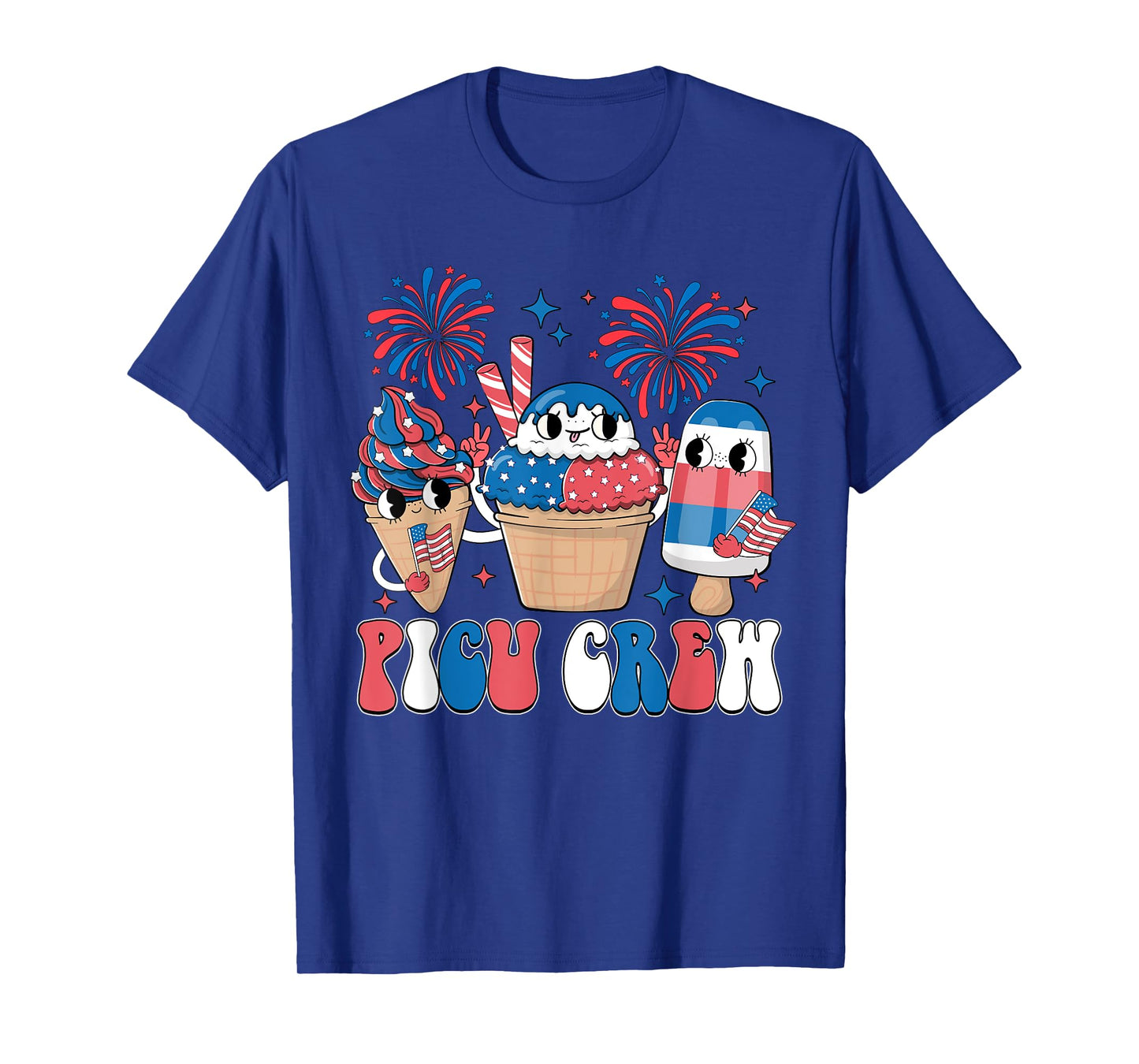 PICU Crew Independence Day Patriotic Pediatric Nurse T-Shirt