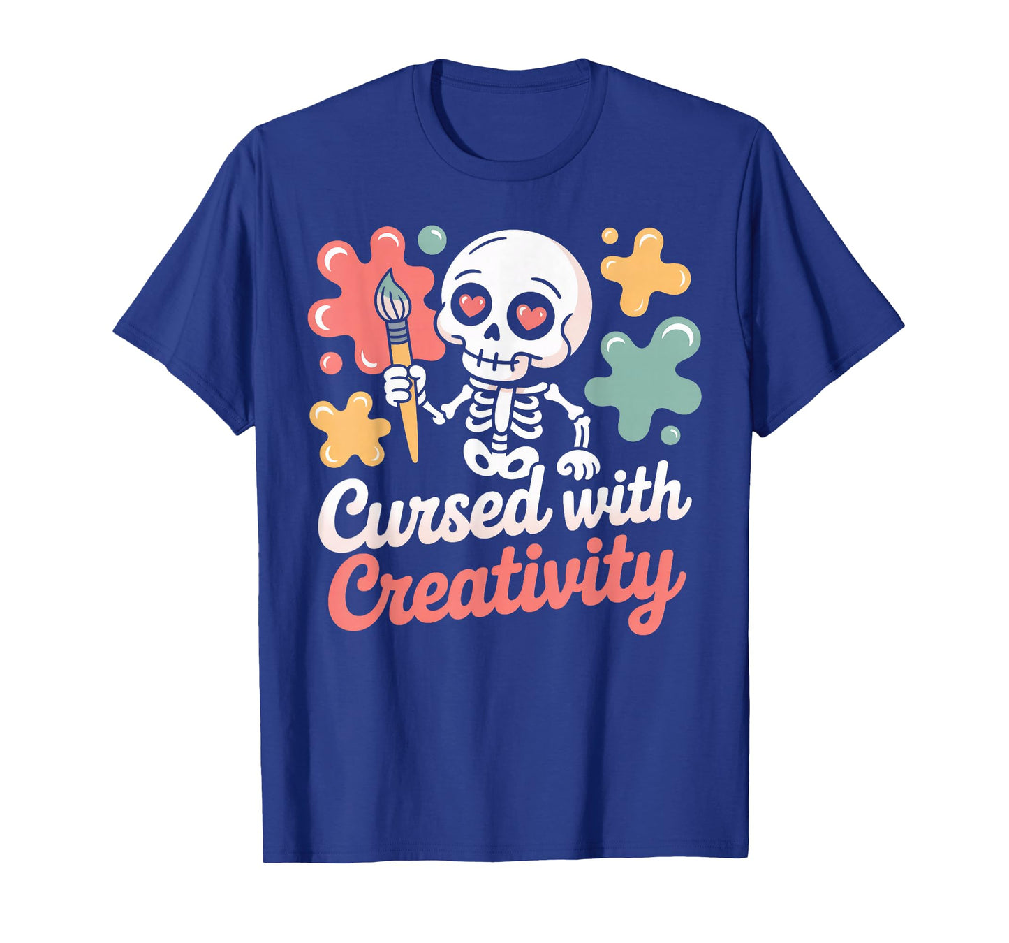 Cursed with Creativity Skeleton Painting T-Shirt