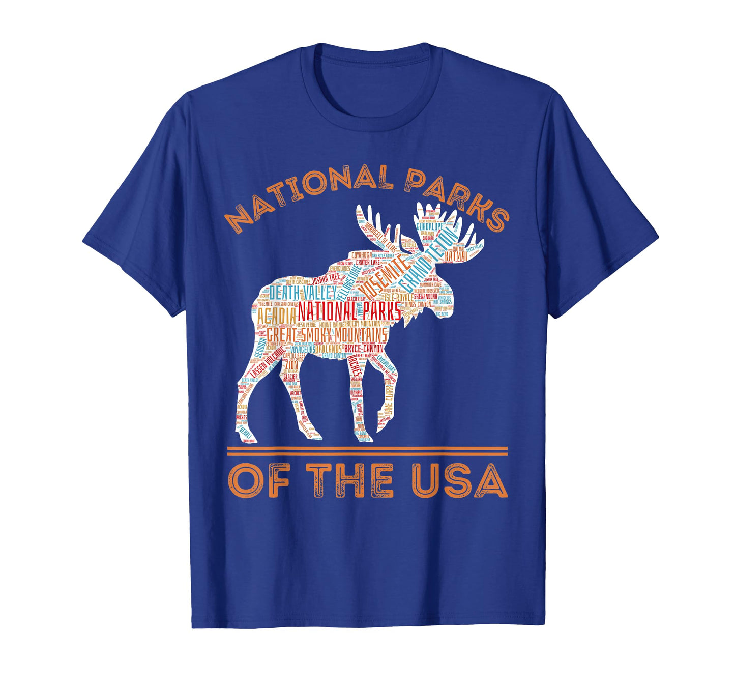 National Parks Moose Hiking Travel Camping Outdoors USA T-Shirt