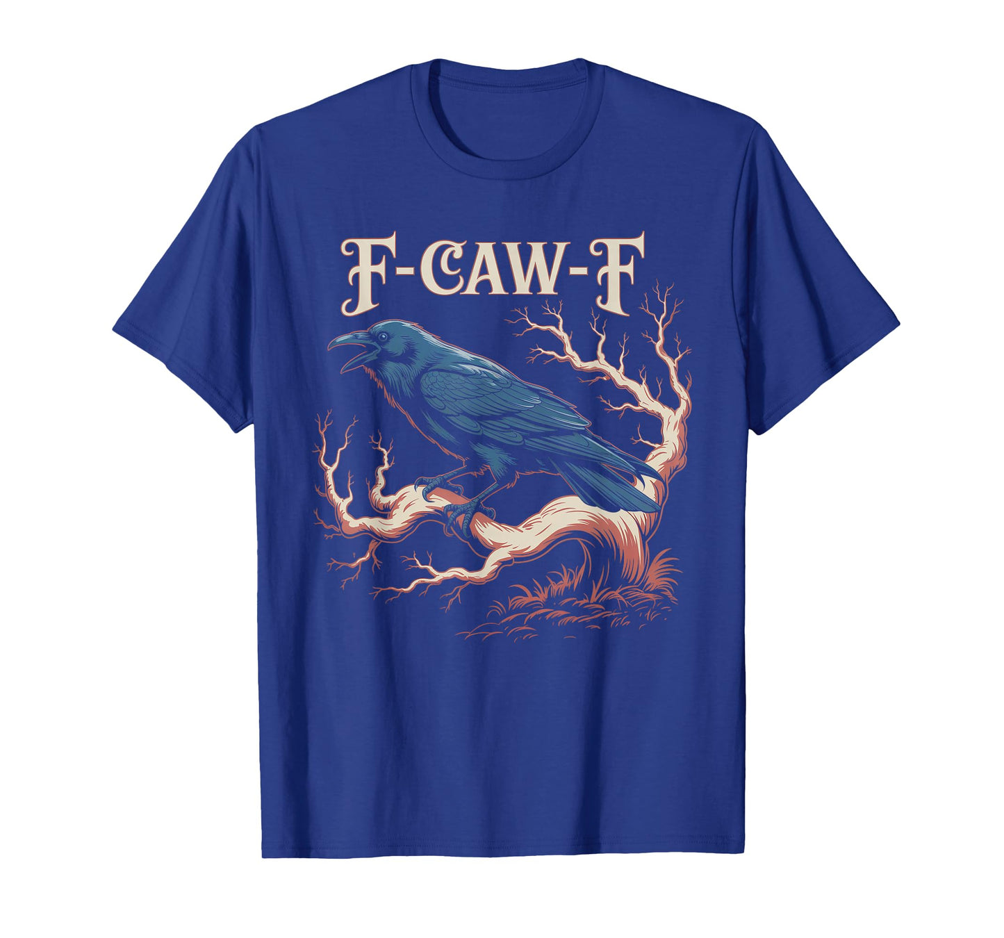 Black Crow, F-Caw-F Funny Black Bird Moon Gothic Adult Humor T-Shirt