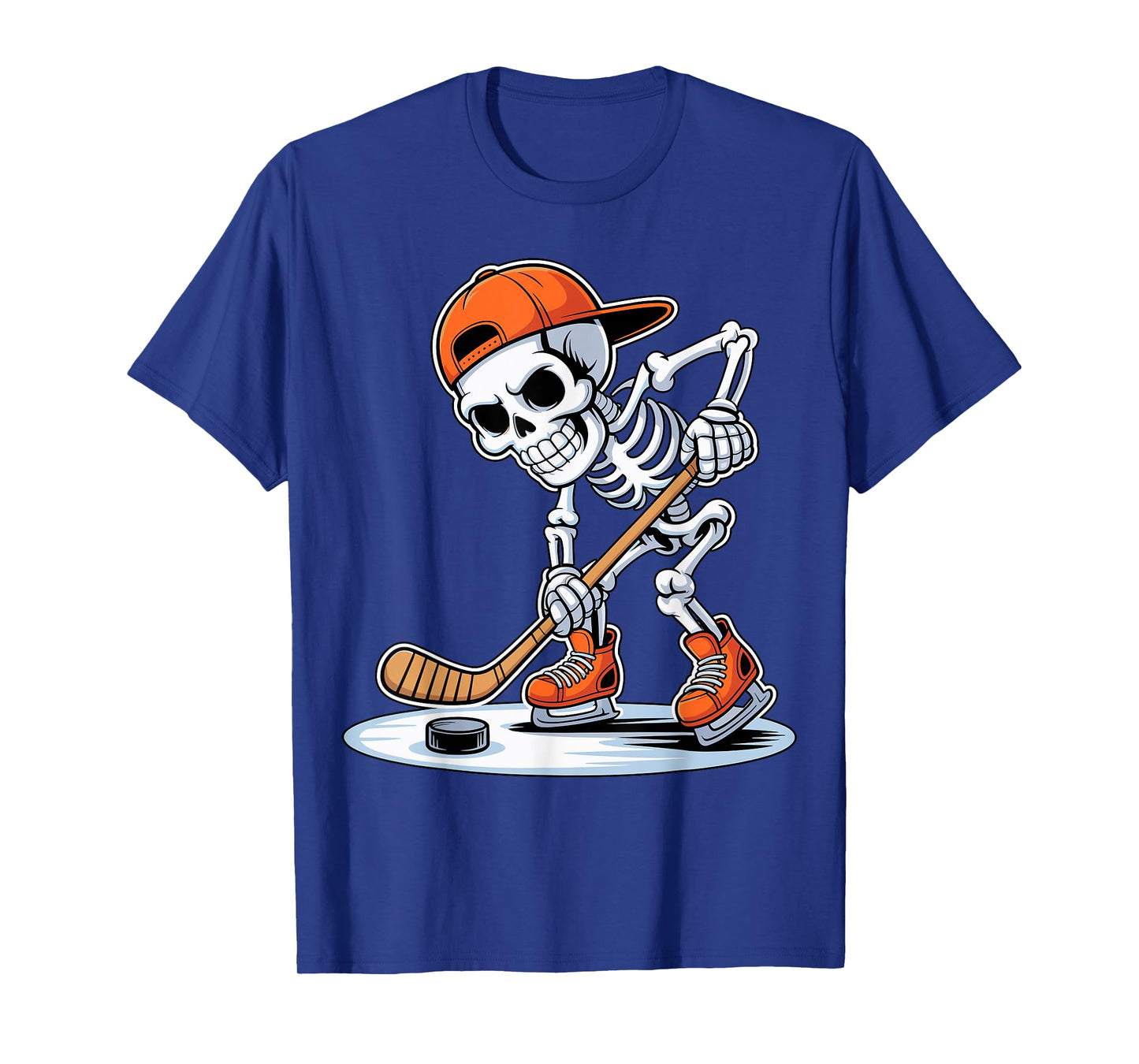 Skeleton Hockey Player Halloween T-Shirt