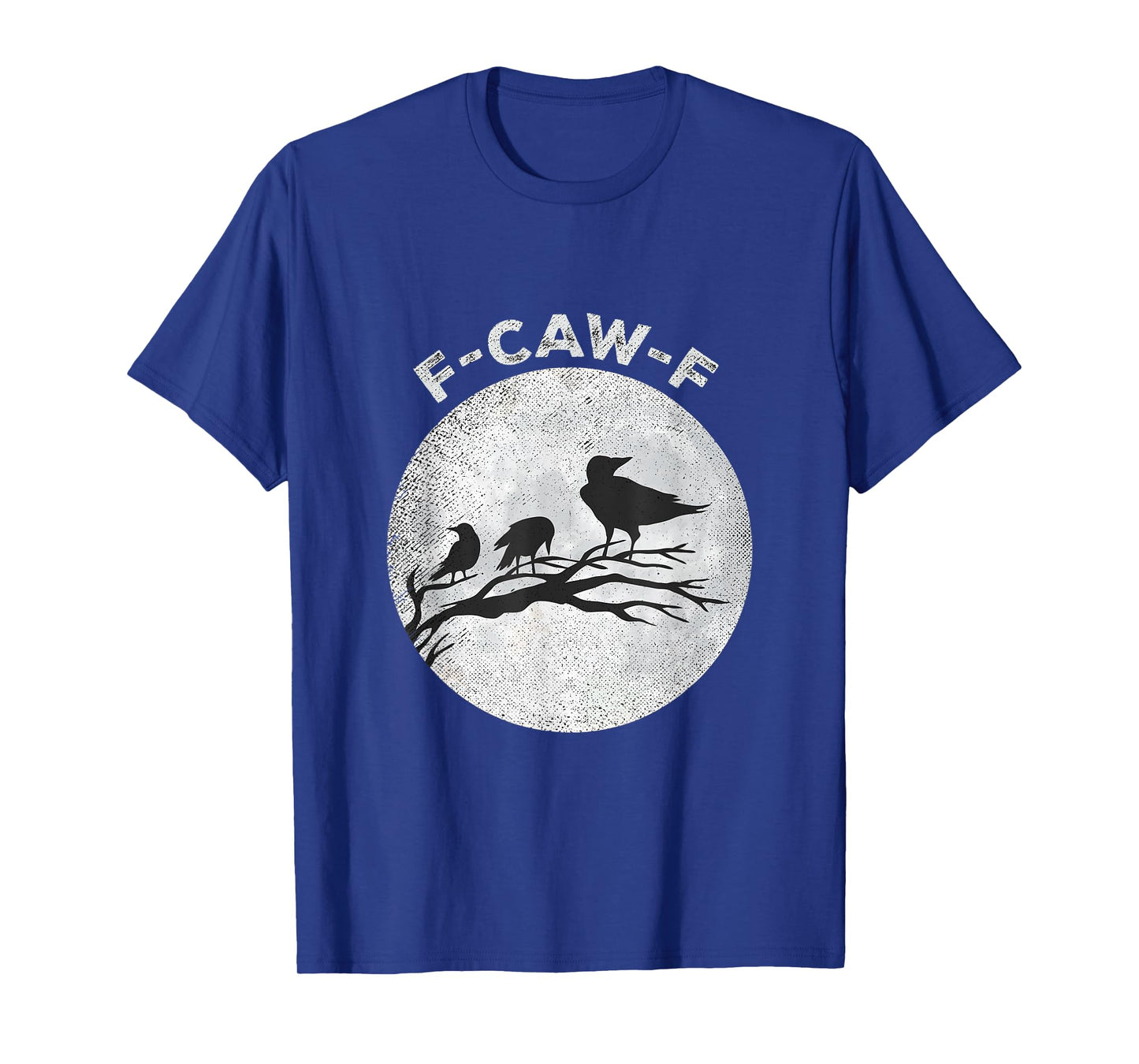 F-Caw-F Crow Silhouette Vintage Sarcastic Black Bird Moon T-Shirt