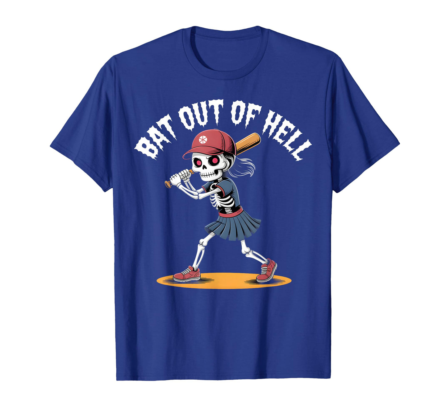 Skeleton Girl Bat Out Baseball Halloween Costume T-Shirt