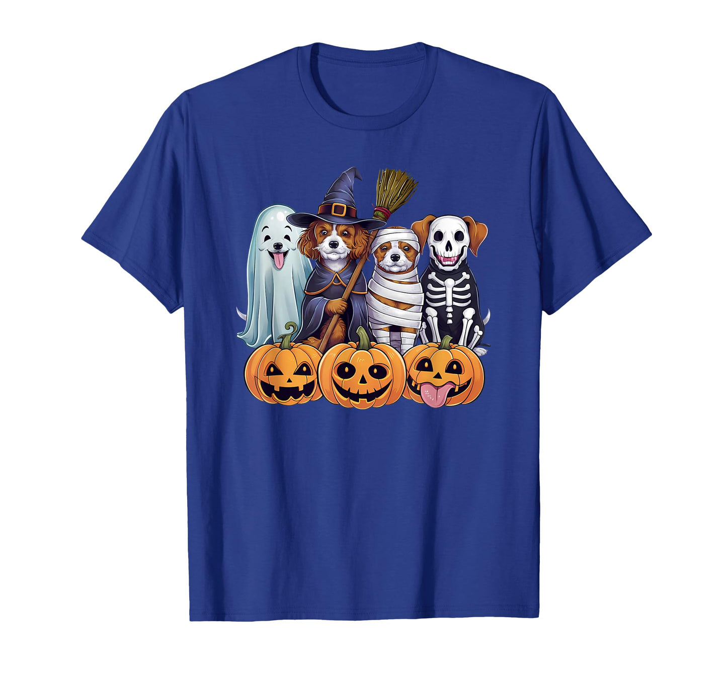 Funny Halloween Dogs Cute Puppy Ghost Witch Skeleton Pumpkin T-Shirt