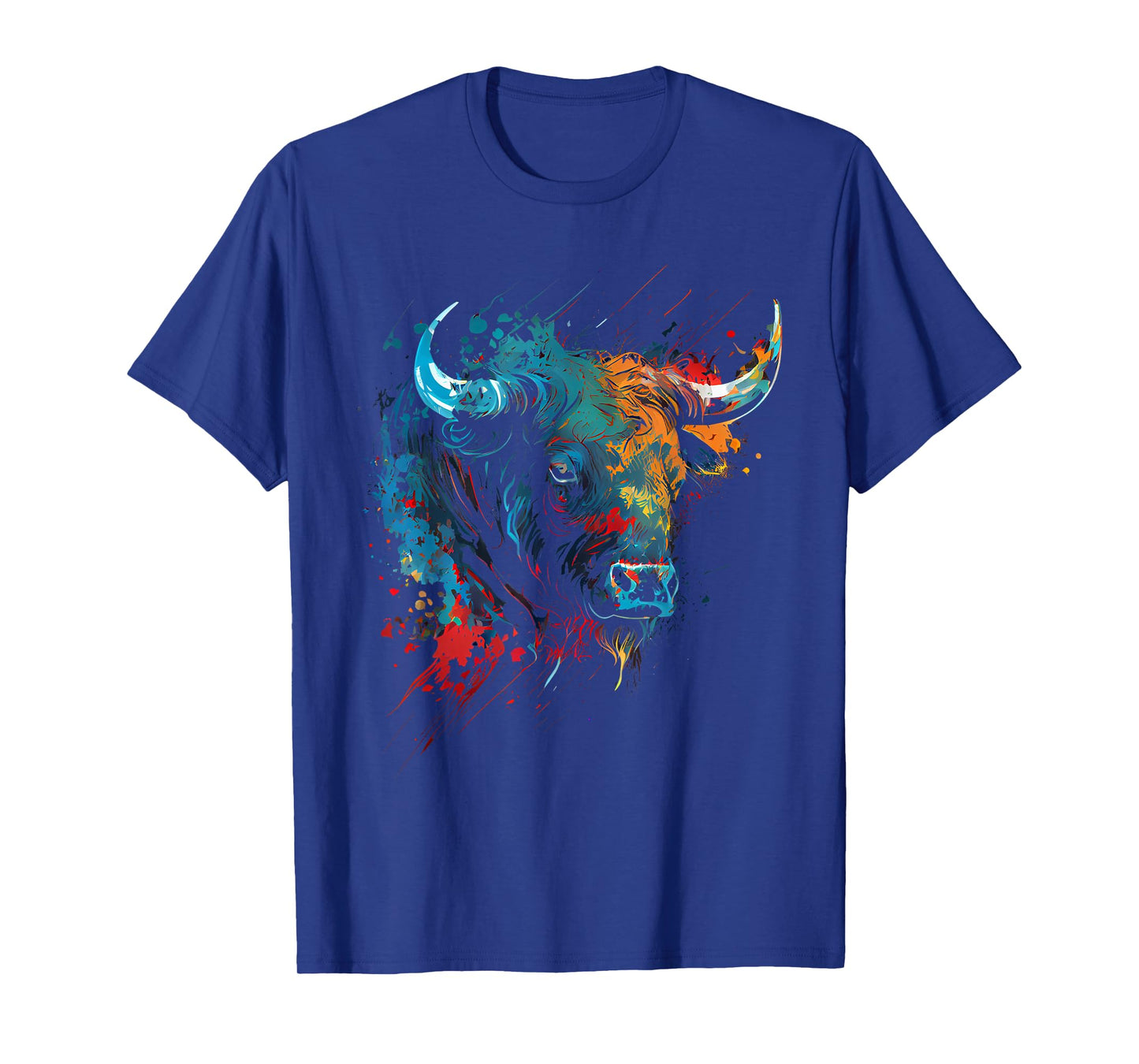 Bull Colourful Bull Riding Meat Favourite Animal Bull Fan T-Shirt