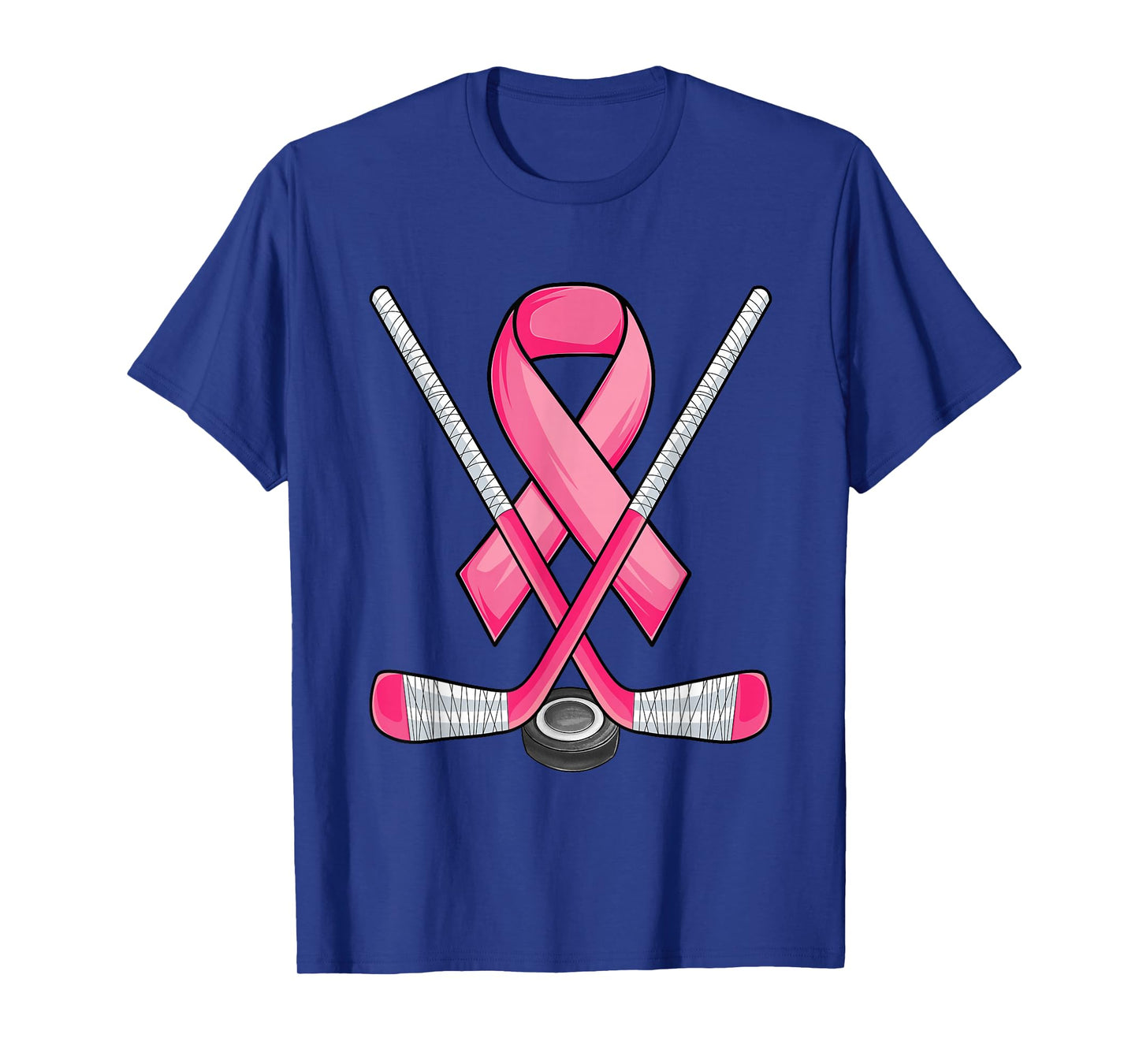 Ice Hockey Pink Ribbon Breast Cancer Awareness Sport Lover T-Shirt