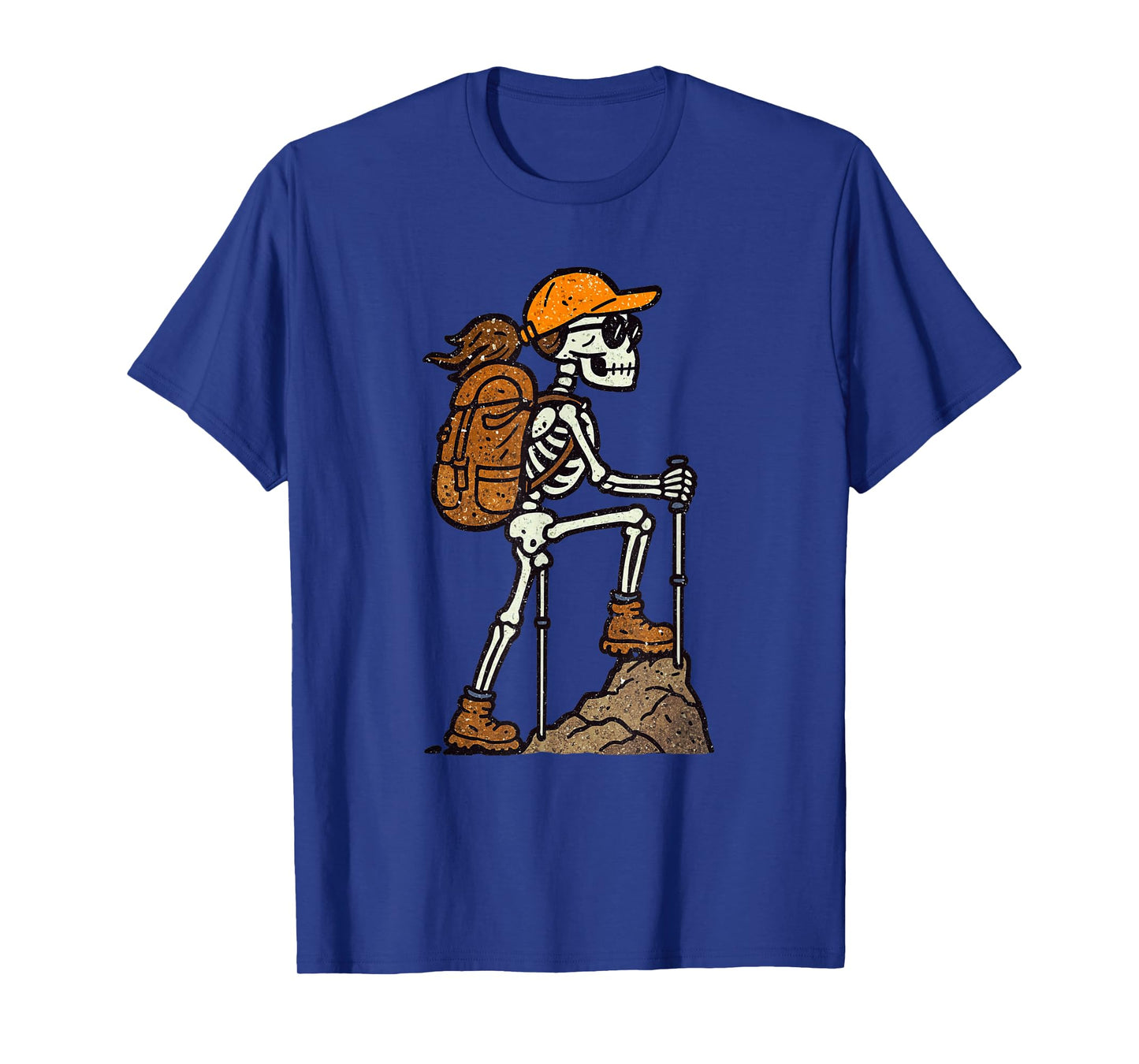 Vintage Halloween Skeleton Hiking Funny Spooky Costume T-Shirt