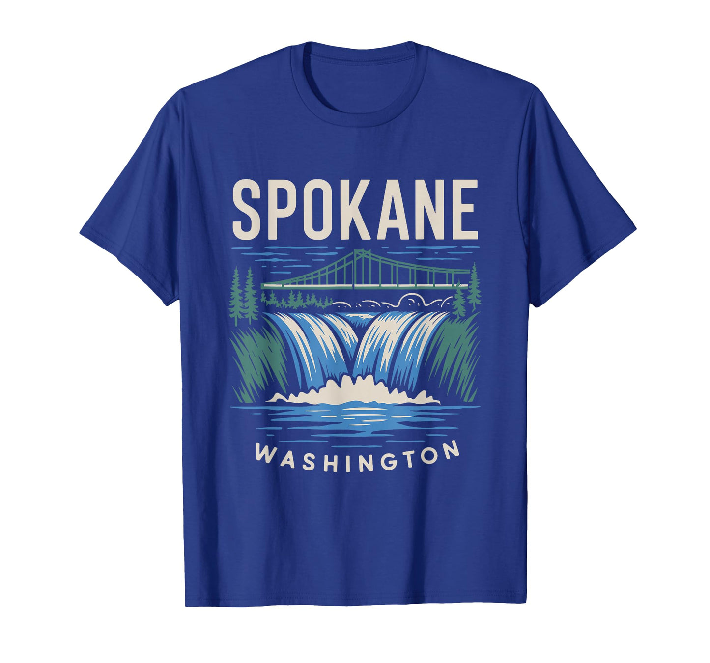 Spokane Washington Waterfall | Vintage Bridge Souvenir T-Shirt
