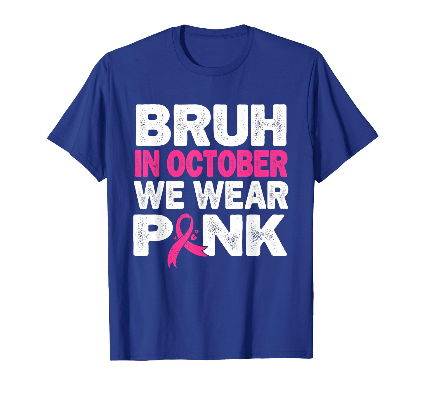 Breast Cancer Awareness Kids Boys Bruh In October Wear Pink T-Shirt