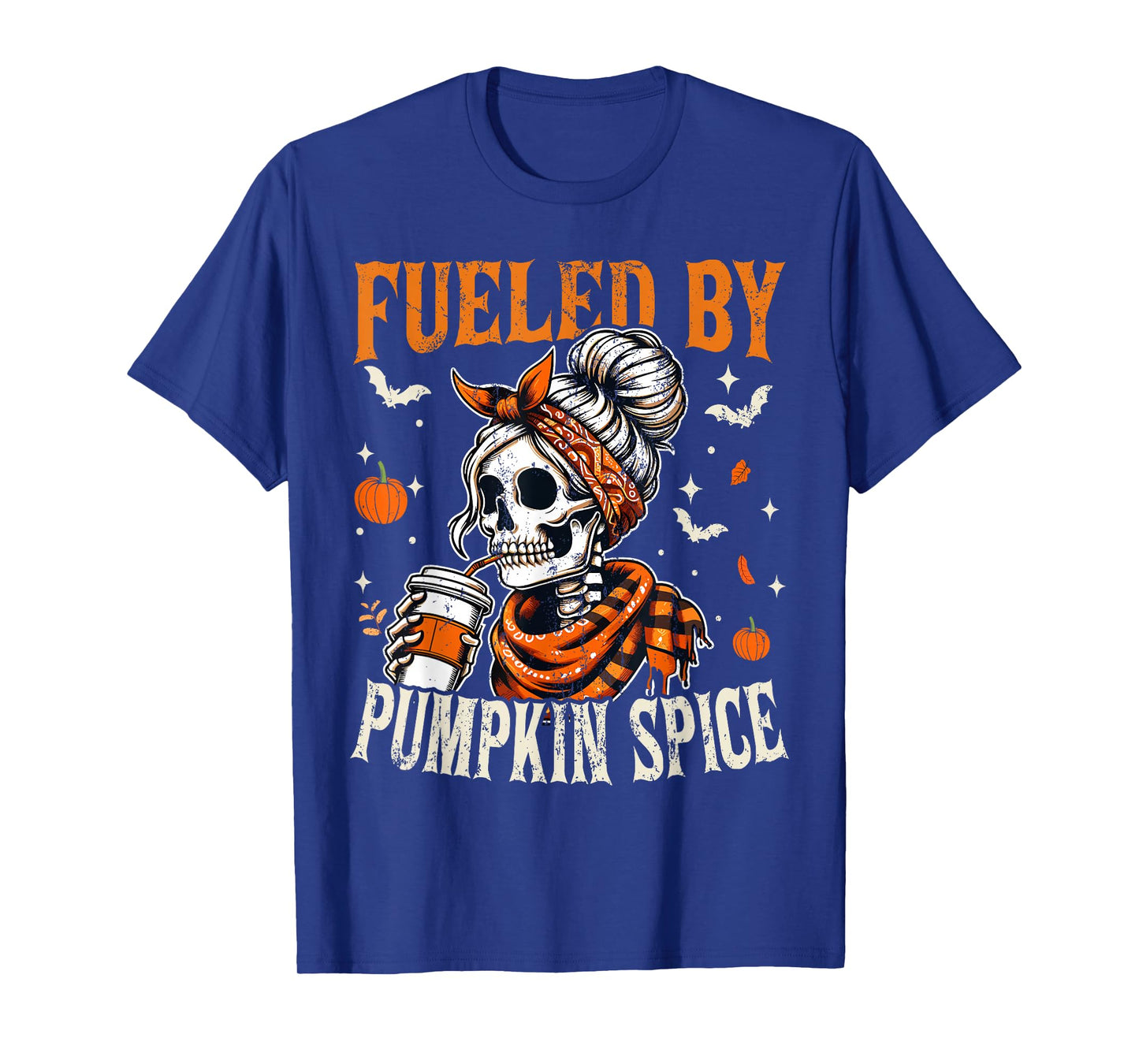Fueled by Pumpkin Spice Funny Halloween Coffee T-Shirt