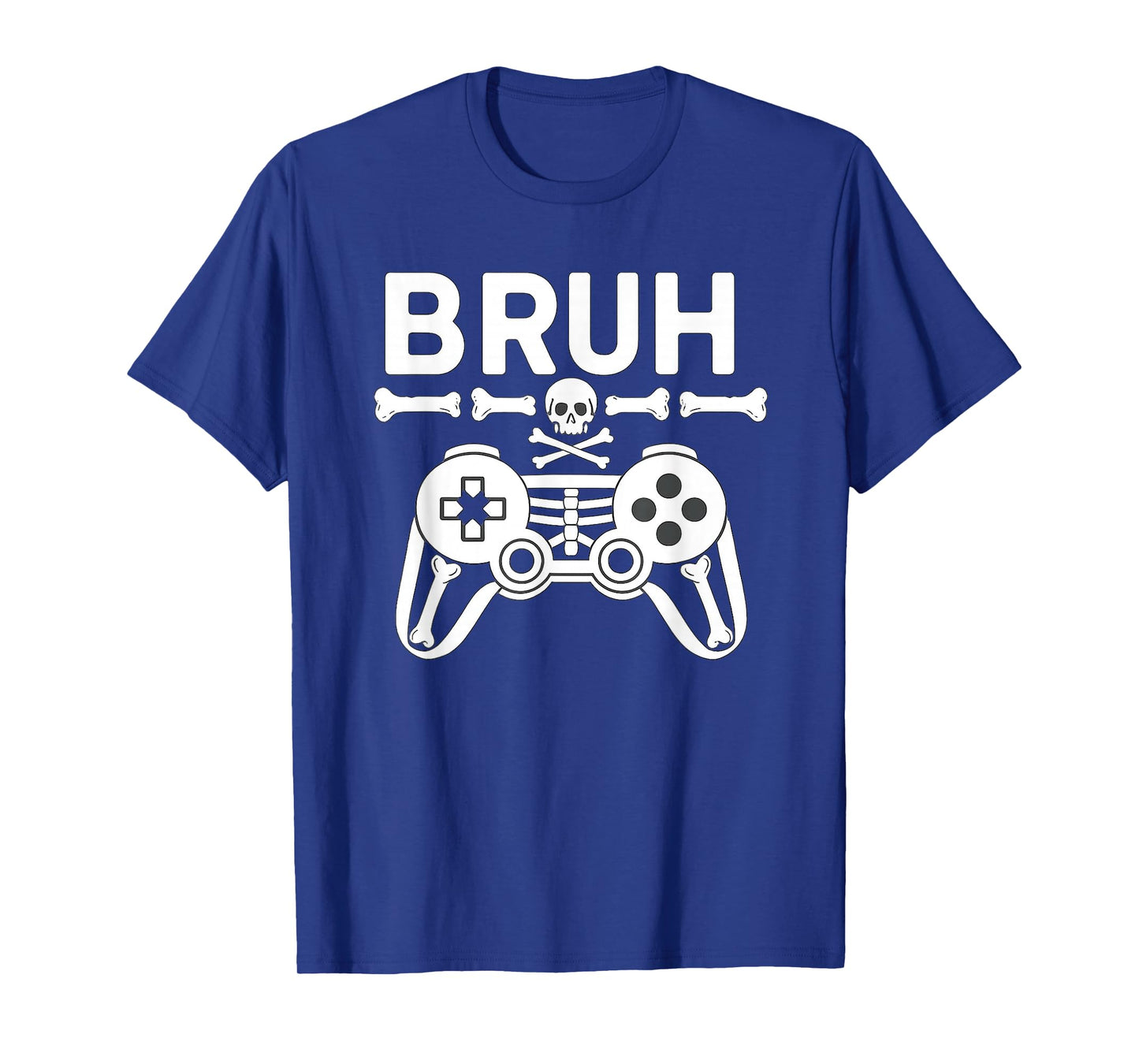Halloween Skeleton Gamer Bruh Funny Video Gaming Boys Kids T-Shirt