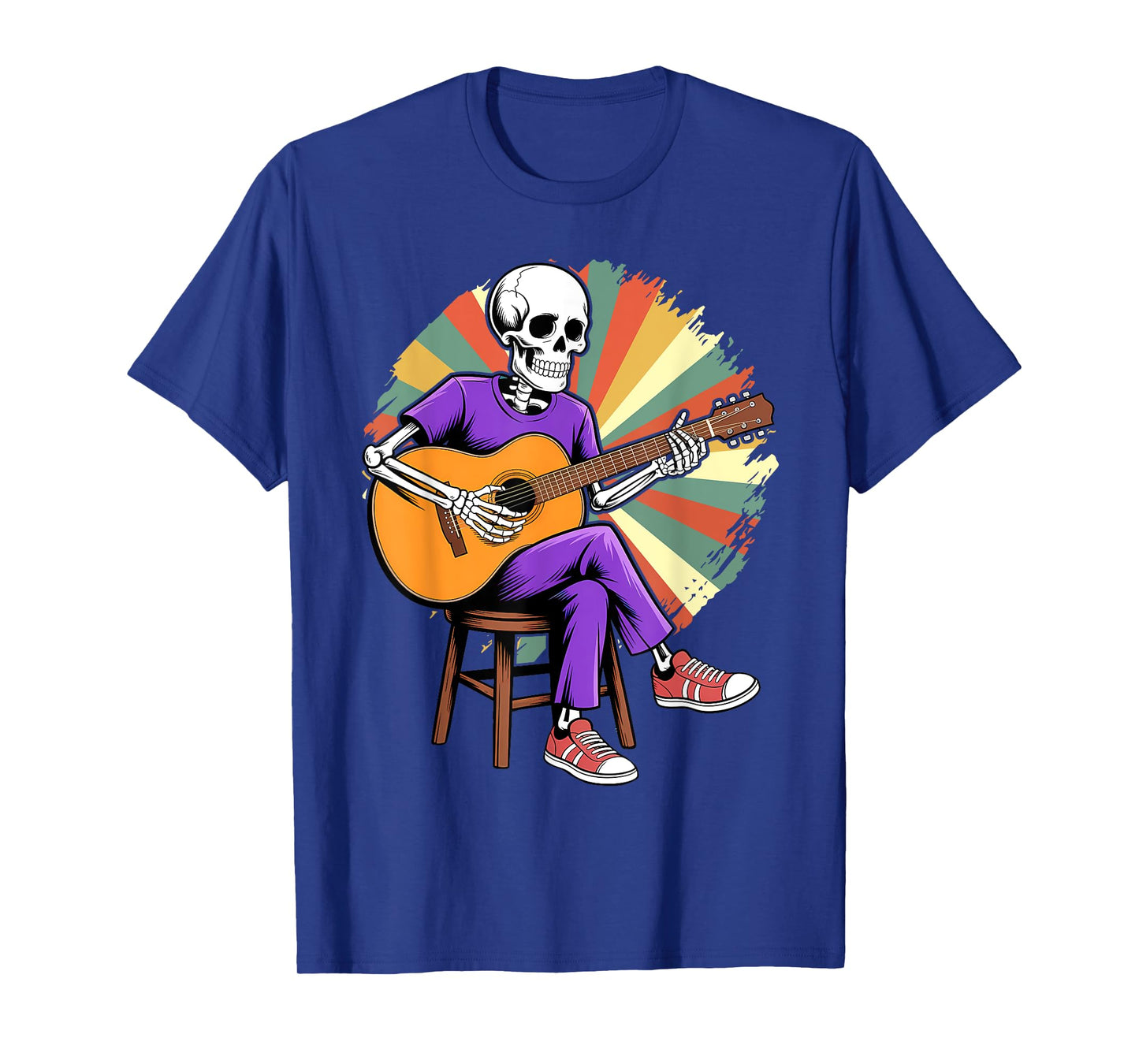 Halloween Skeleton Playing Guitar | Rock and Roll Band T-Shirt