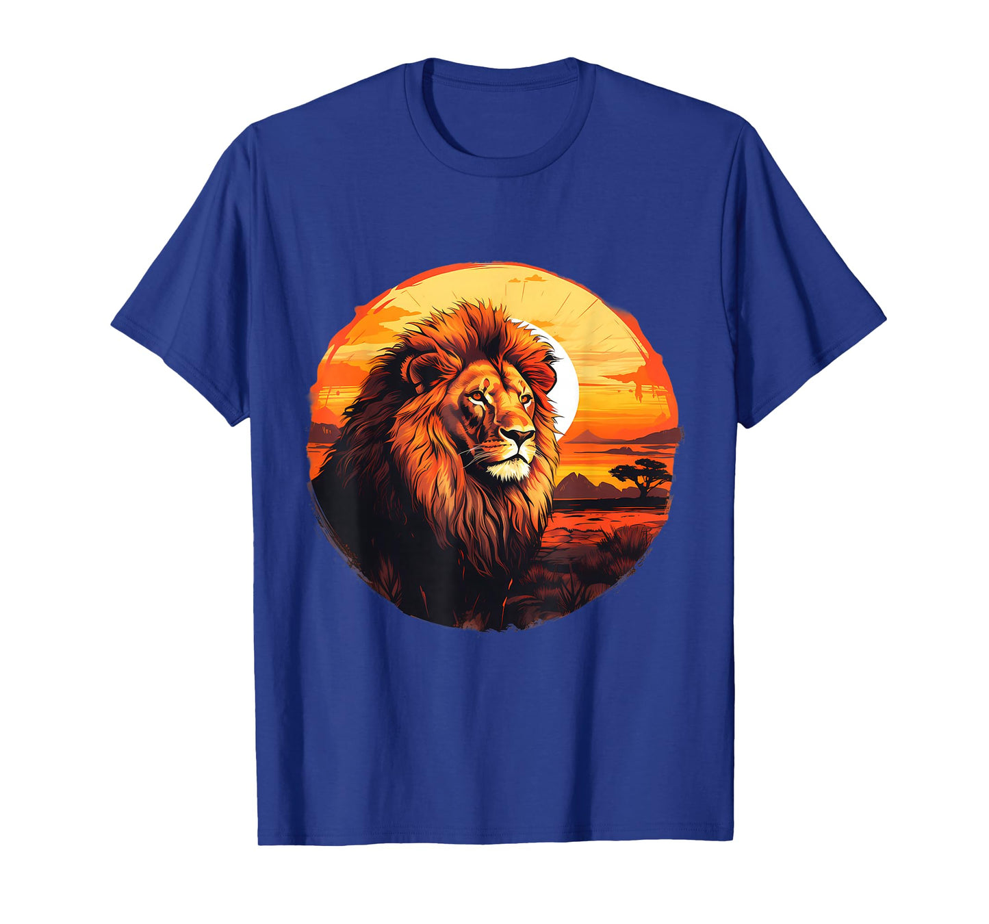 Lion Nature Wildlife African Animal Lovers Savanna Sunset T-Shirt