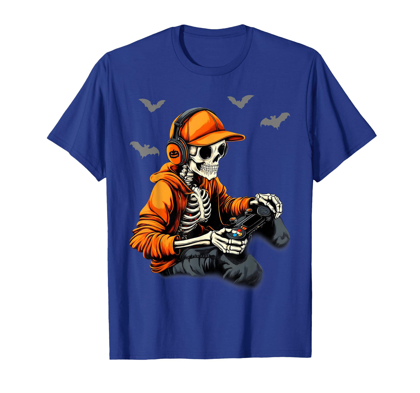Funny Halloween Skeleton Gamer Video Gaming Boys Men Kids T-Shirt