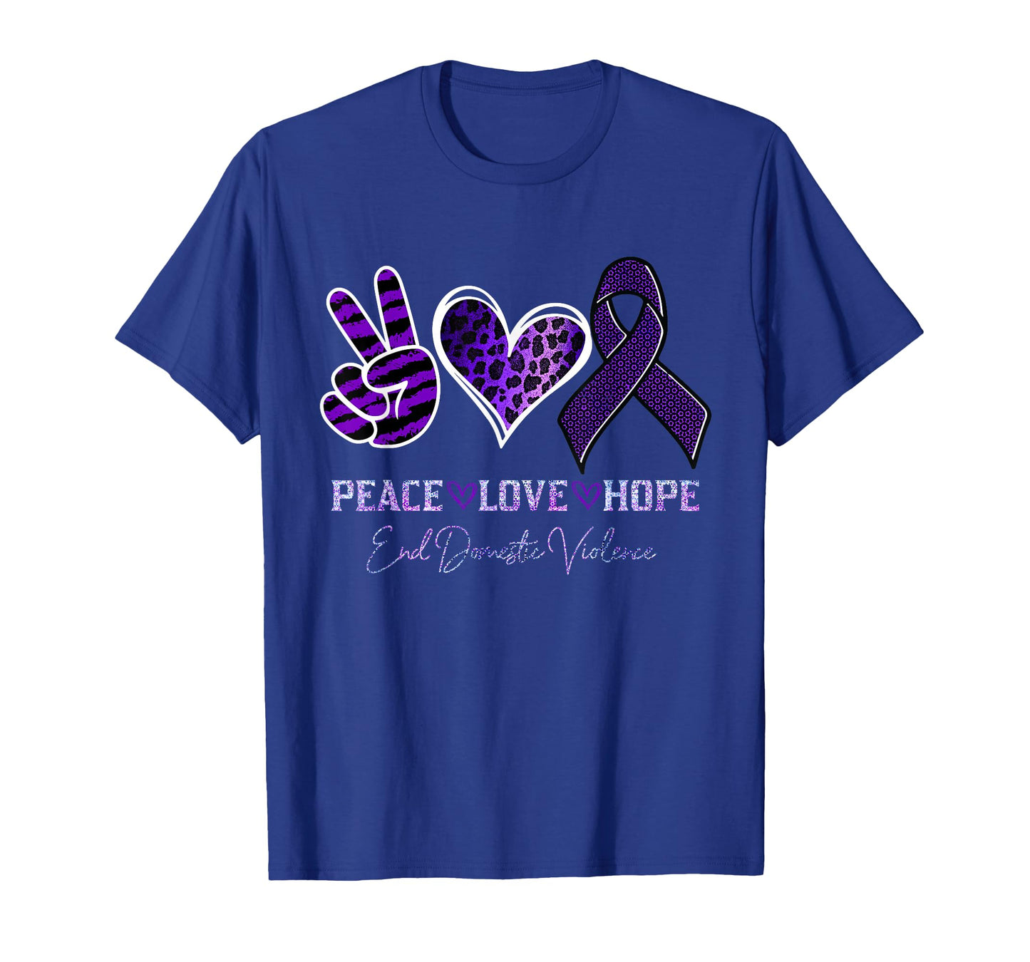 Peace Love Hope Leopard End Domestic Violence Awareness T-Shirt