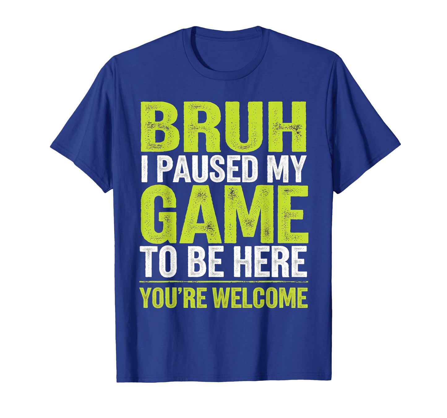 Bruh I Paused My Game Funny Skeleton Halloween Boys Men T-Shirt