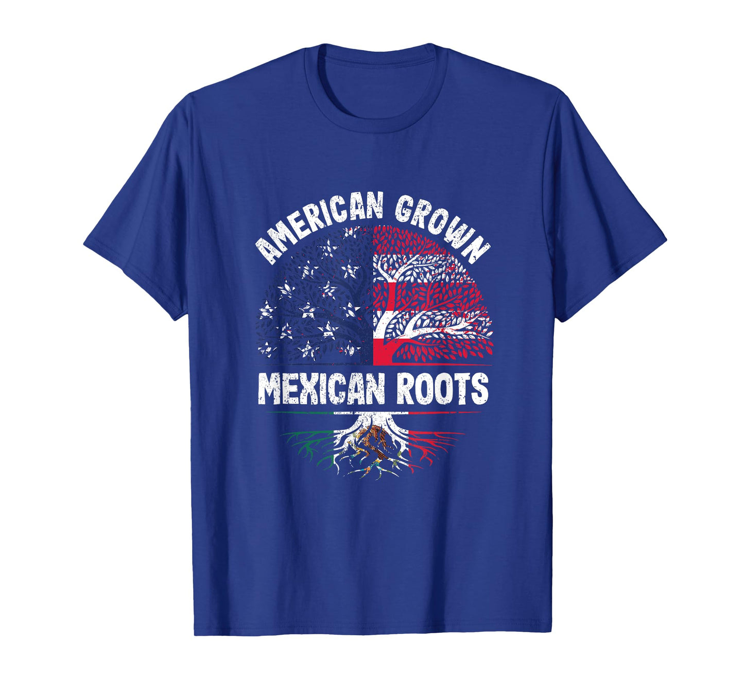 American Grown Mexican Roots USA Mexico Flag Heritage Pride T-Shirt