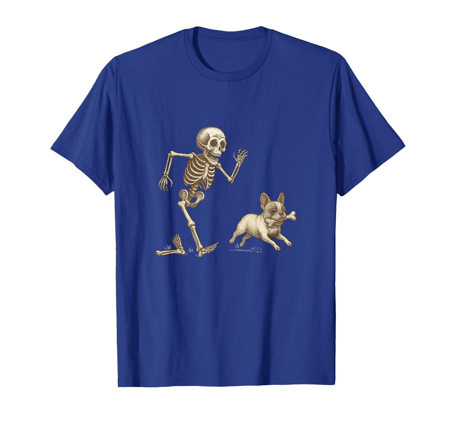 Funny Halloween French Bulldog Skeleton Spooky Season T-Shirt