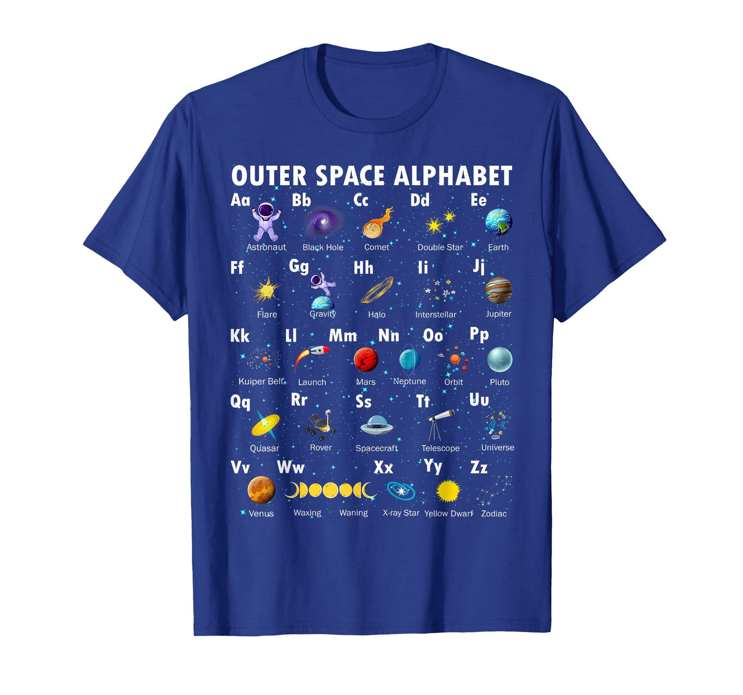 Outer Space Alphabet Kindergarten Teachers 1st Day Of School T-Shirt