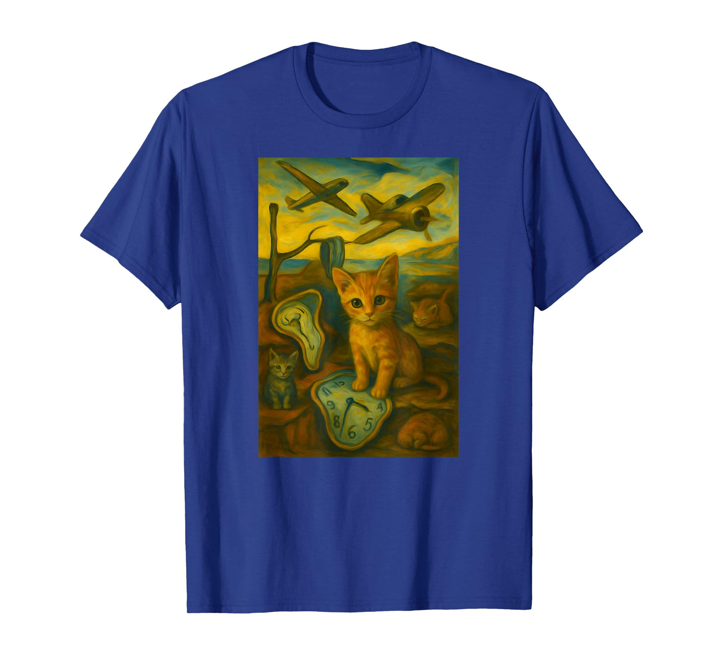 A Dali Inspired Cat Clock and Airplane T-Shirt