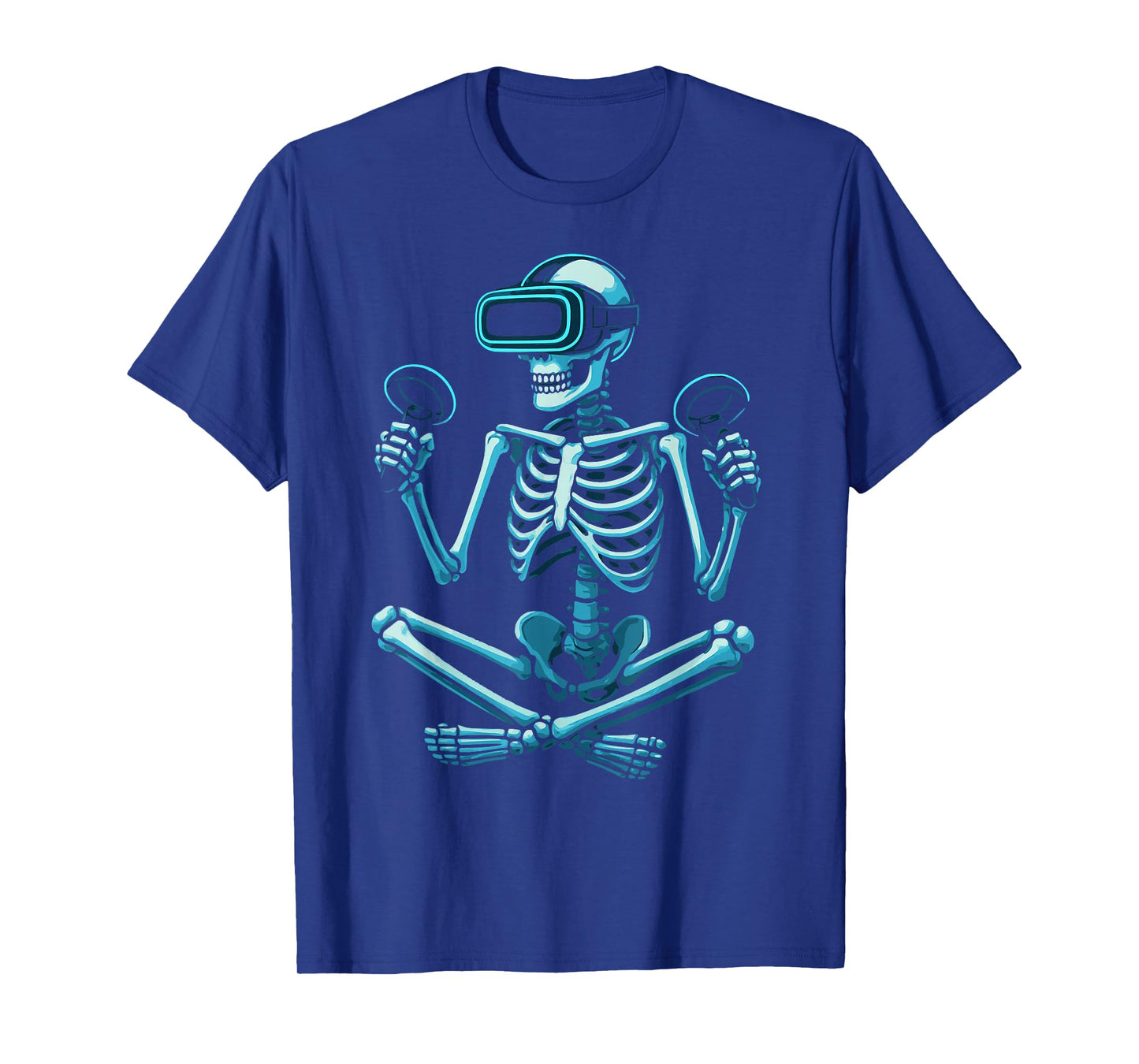Skeleton Gamer VR Headset Funny Halloween Gaming T-Shirt