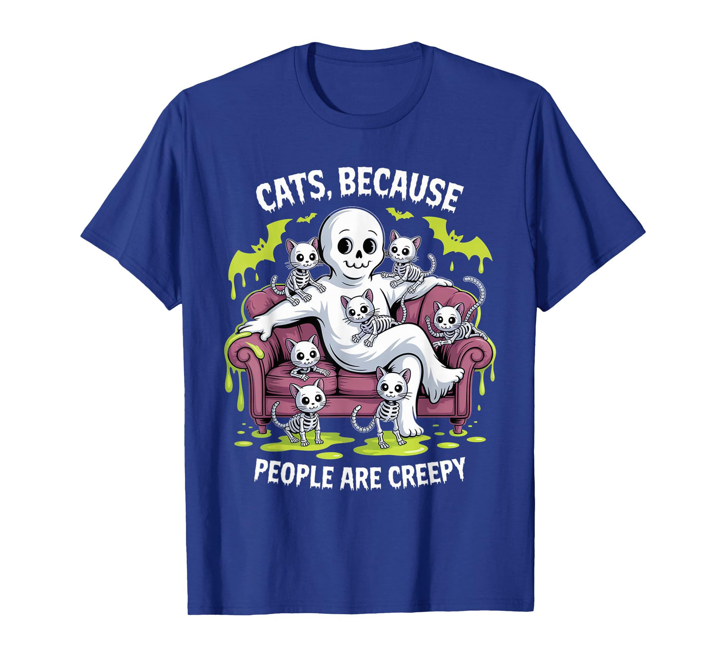 Cats Because People are Creepy Ghost Halloween Cat Mom Kids T-Shirt