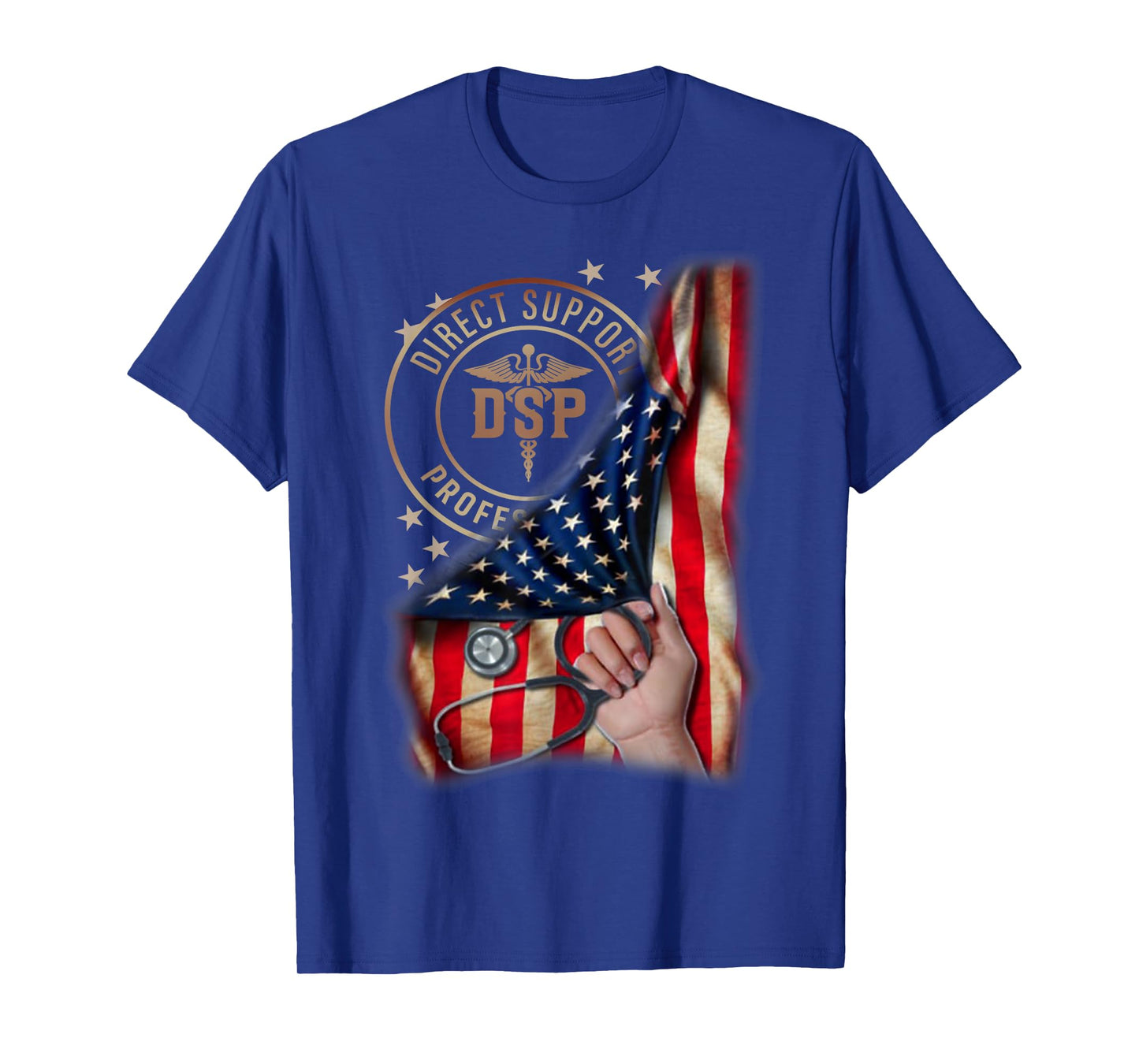 Funny Patriotic DSP USA Flag Nurses Week Gifts 4th of July Women Men T-Shirt