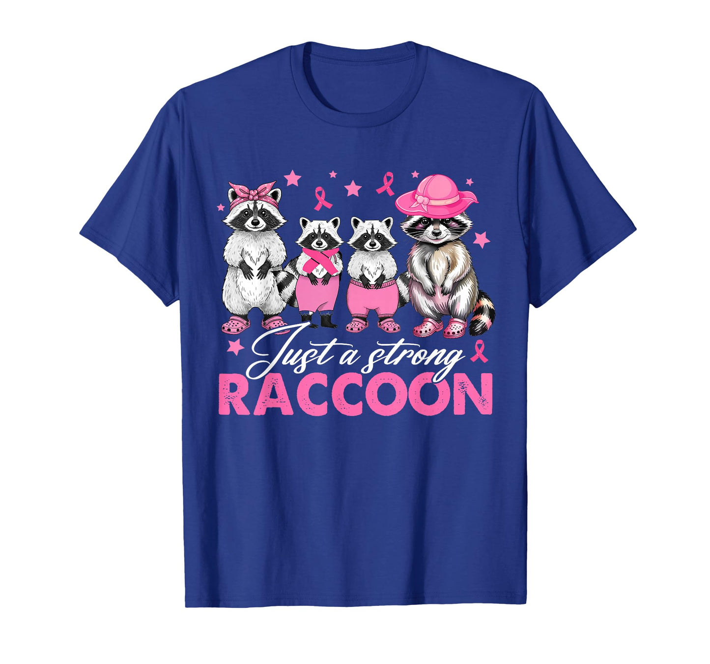in October Just A Strong Raccoon Breast Cancer Awareness T-Shirt