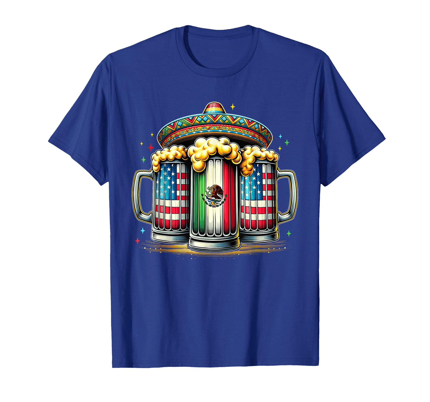 Beer Mexican USA Flag Cinco de Mayo Drinking Party Men Women T-Shirt