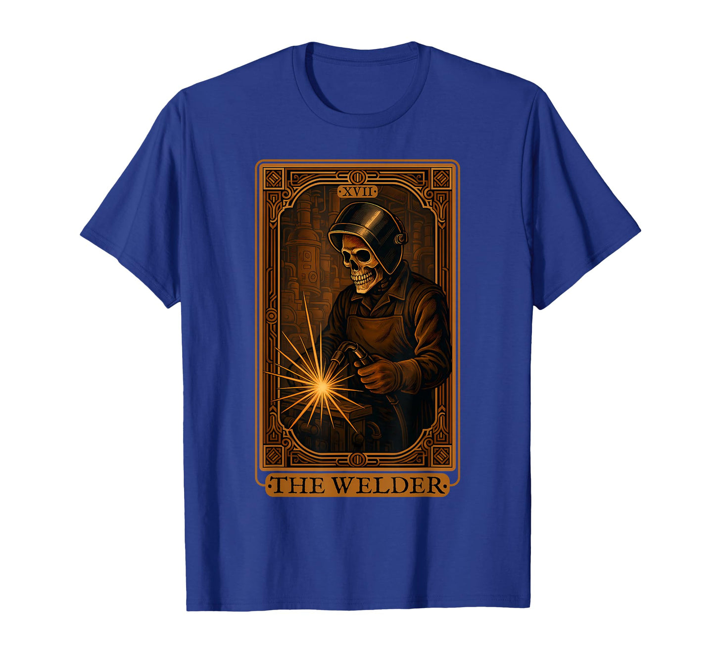 Skeleton Welder Industrial Art Vintage Tarot Style T-Shirt
