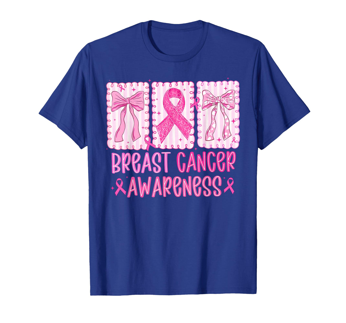 Preppy Coquette Bow Pink Ribbon Breast Cancer Awareness T-Shirt