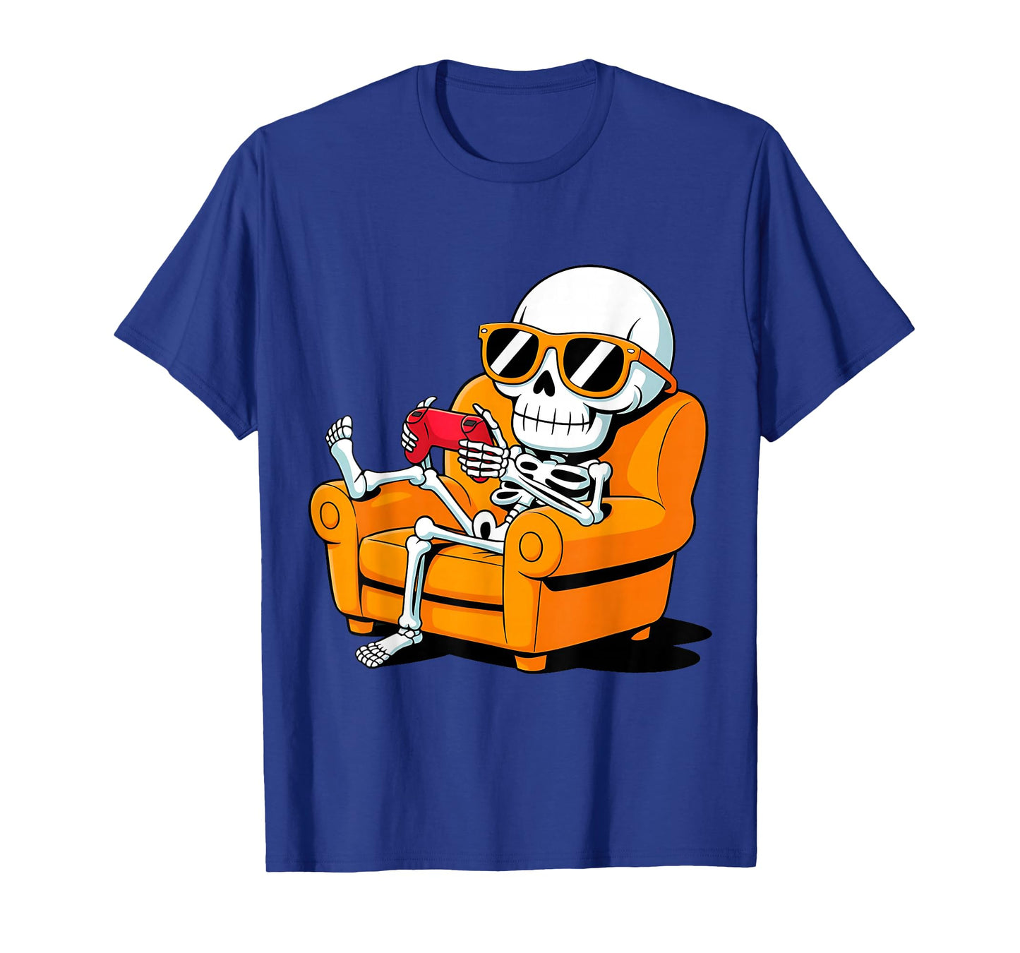 Halloween Skeleton Funny Gamer Video Gaming Teens Boys Kids T-Shirt