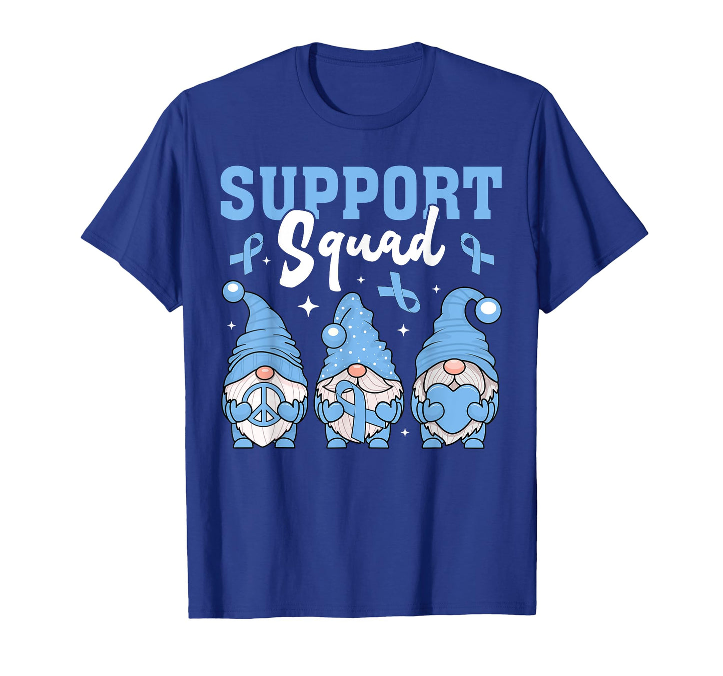 Support Squad Prostate Cancer Gnomes With Light Blue Ribbon T-Shirt