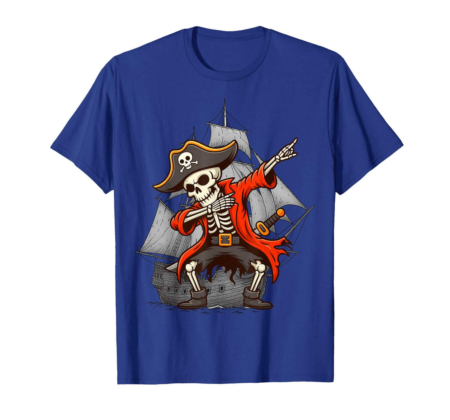 Dabbing Pirate Skeleton Funny Skull Dab Skeleton Halloween T-Shirt