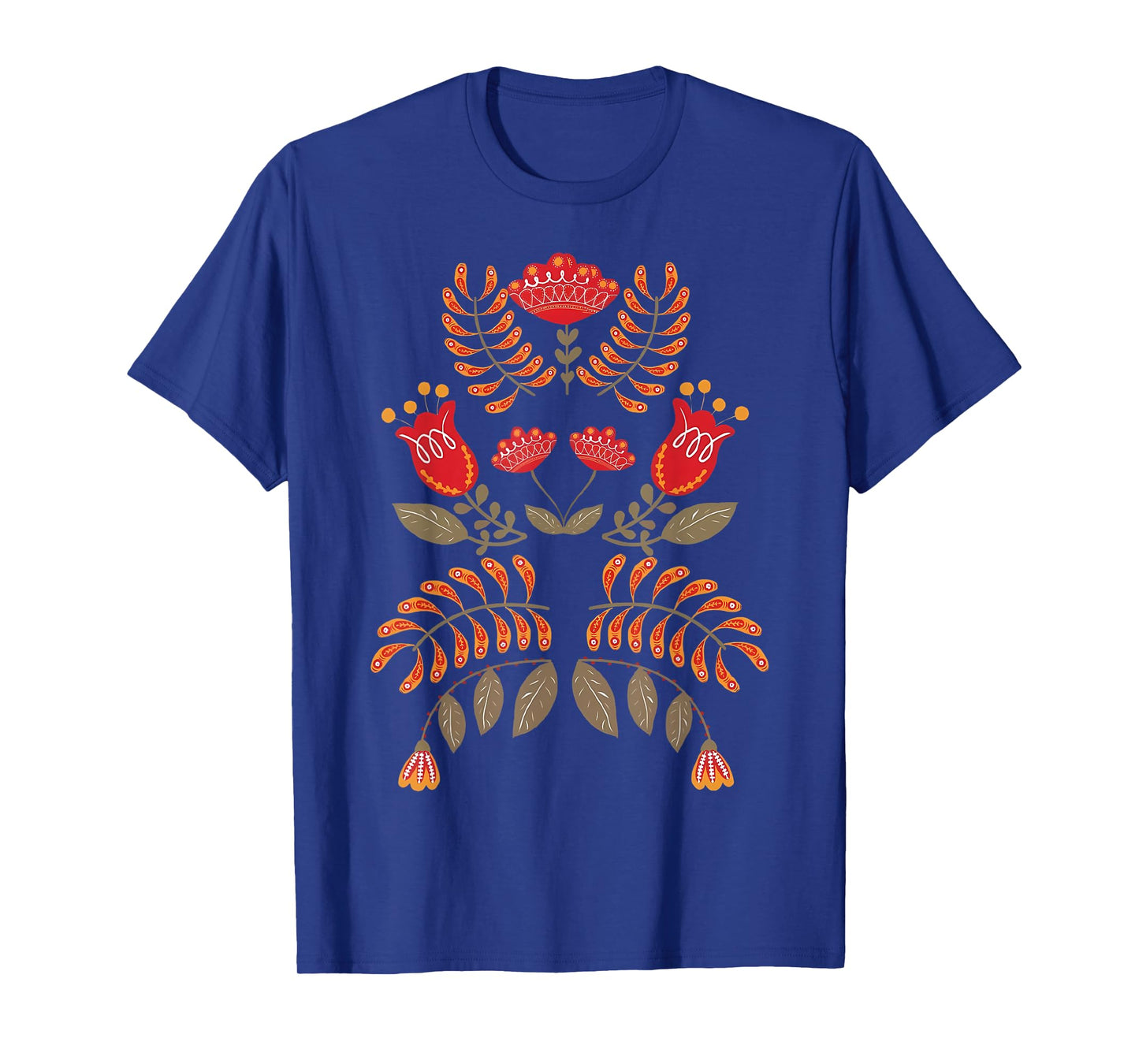 Vintage Flower Scandinavian Folk Art Botanical Mystical T-Shirt