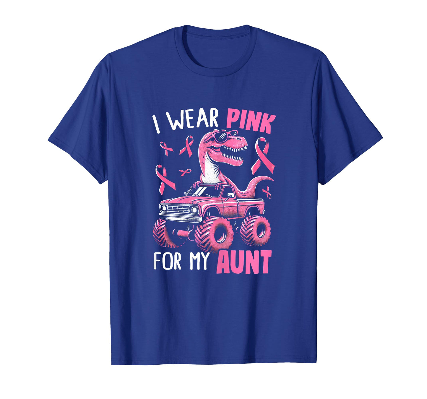 I Wear Pink For My Aunt Breast Cancer Awareness Dinosaur Kid T-Shirt