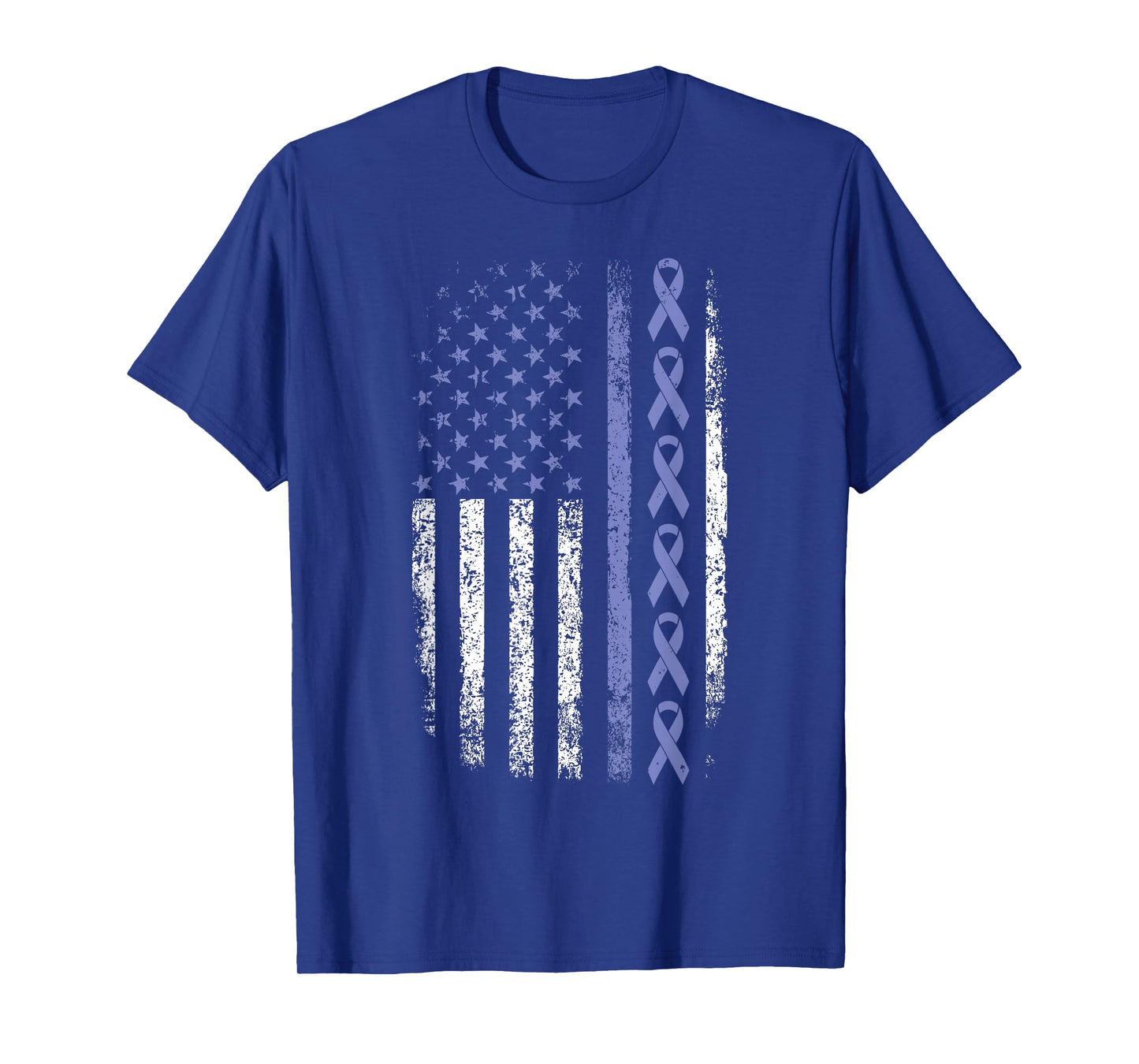 Stomach Cancer Awareness American Flag Stomach Cancer T-Shirt