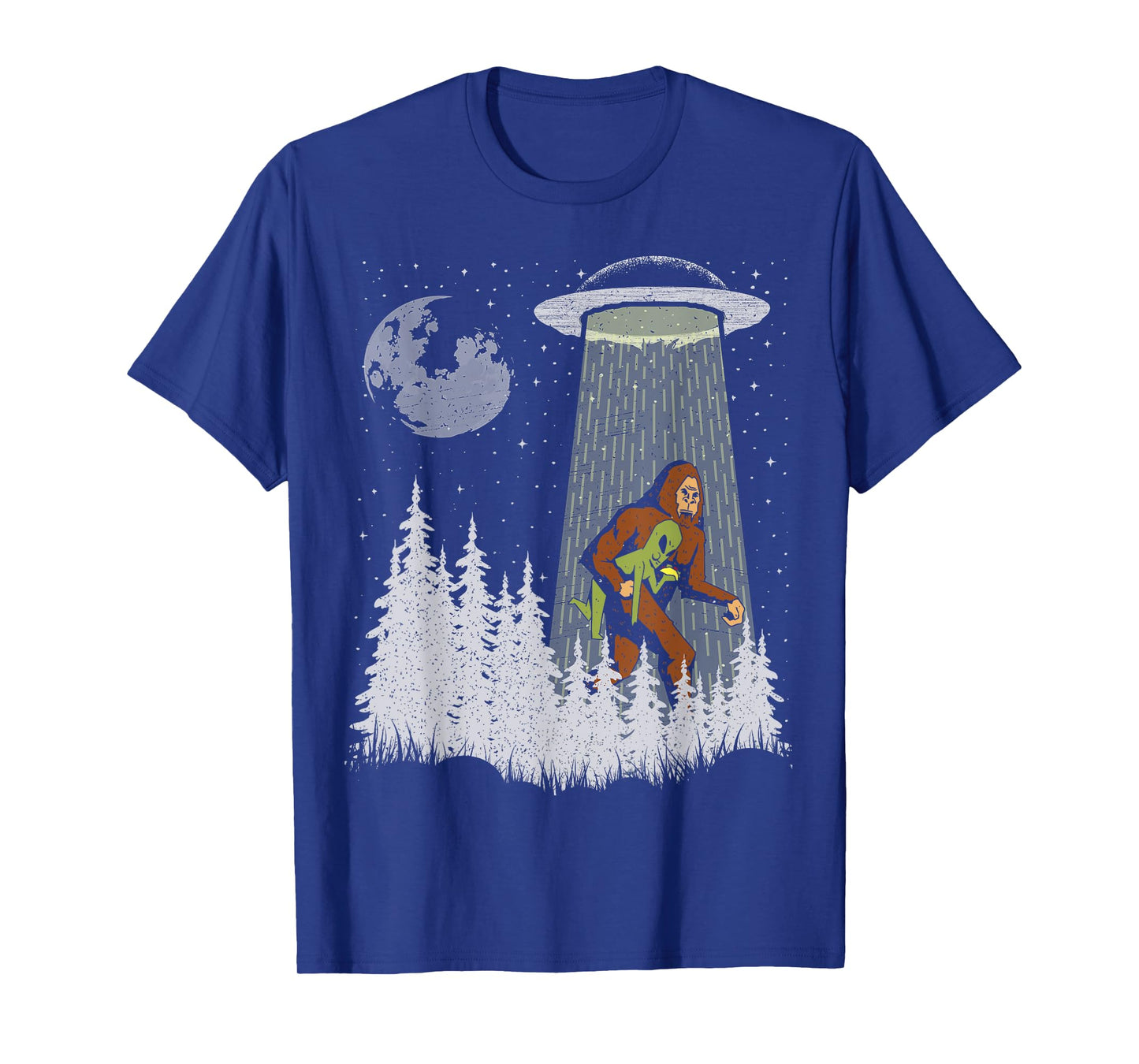 Funny Bigfoot Carrying Alien Eating Taco Cool Sasquatch Ufo T-Shirt