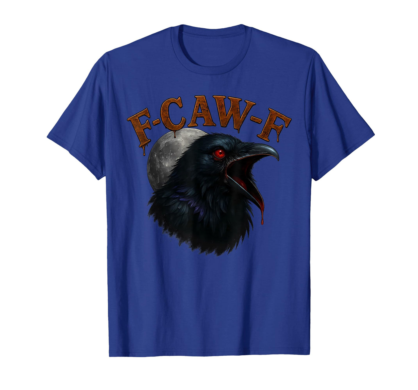 Retro Funny F CAW F Crow and Bird Moon T-Shirt