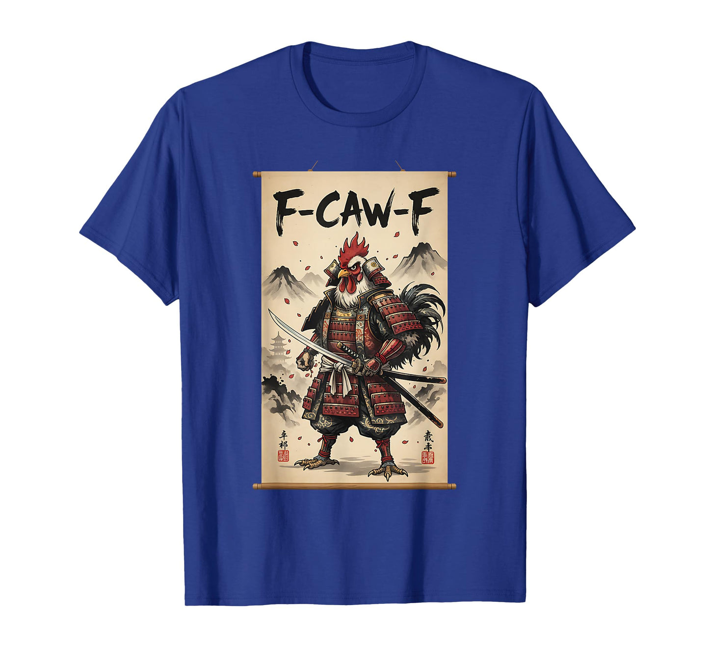 Funny Samurai F-Caw-F Chicken Warrior Japanese Chicken Ninja T-Shirt